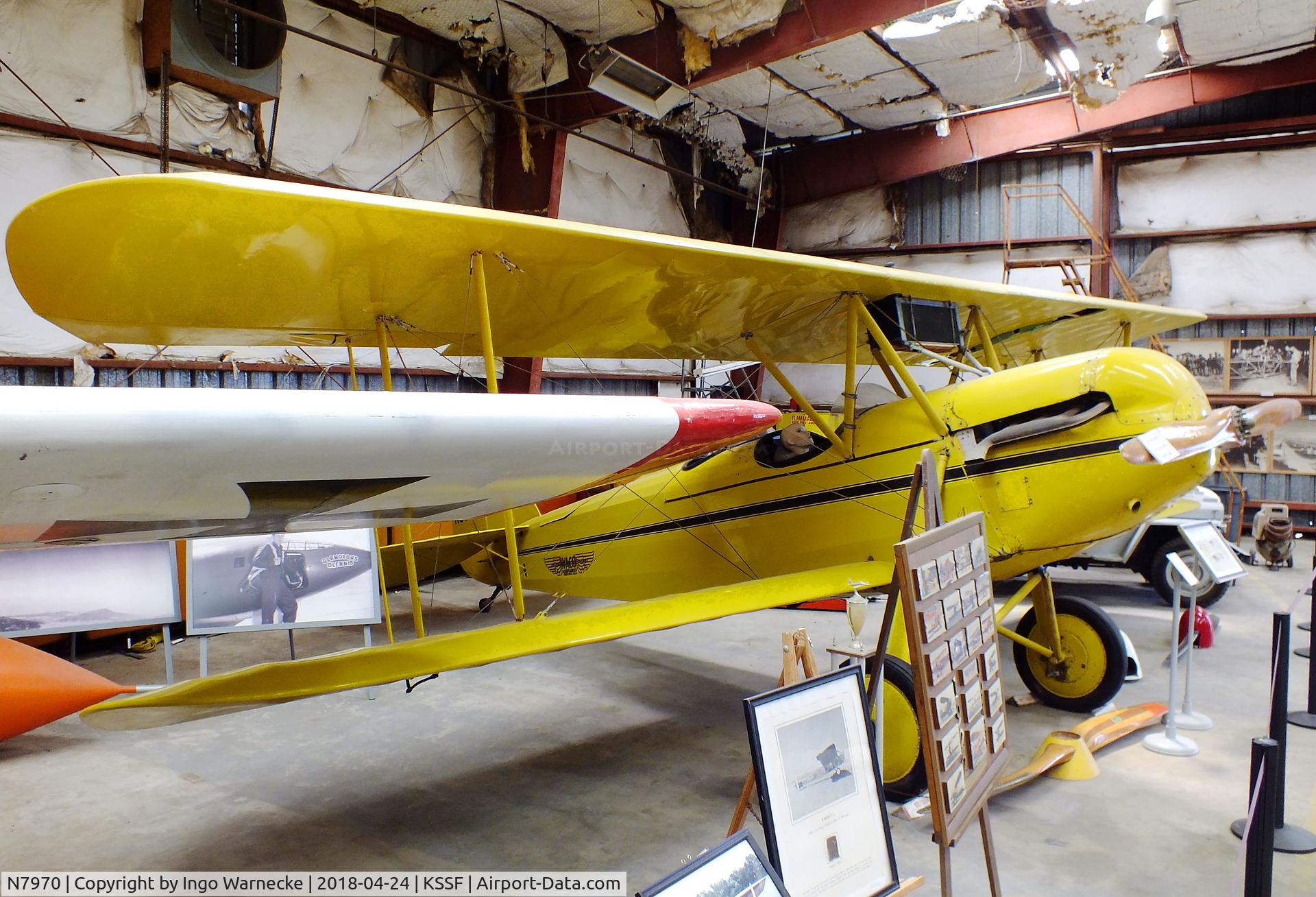 N7970, 1929 Waco GXE C/N 1801, Waco GXE at the Texas Air Museum at Stinson Field, San Antonio