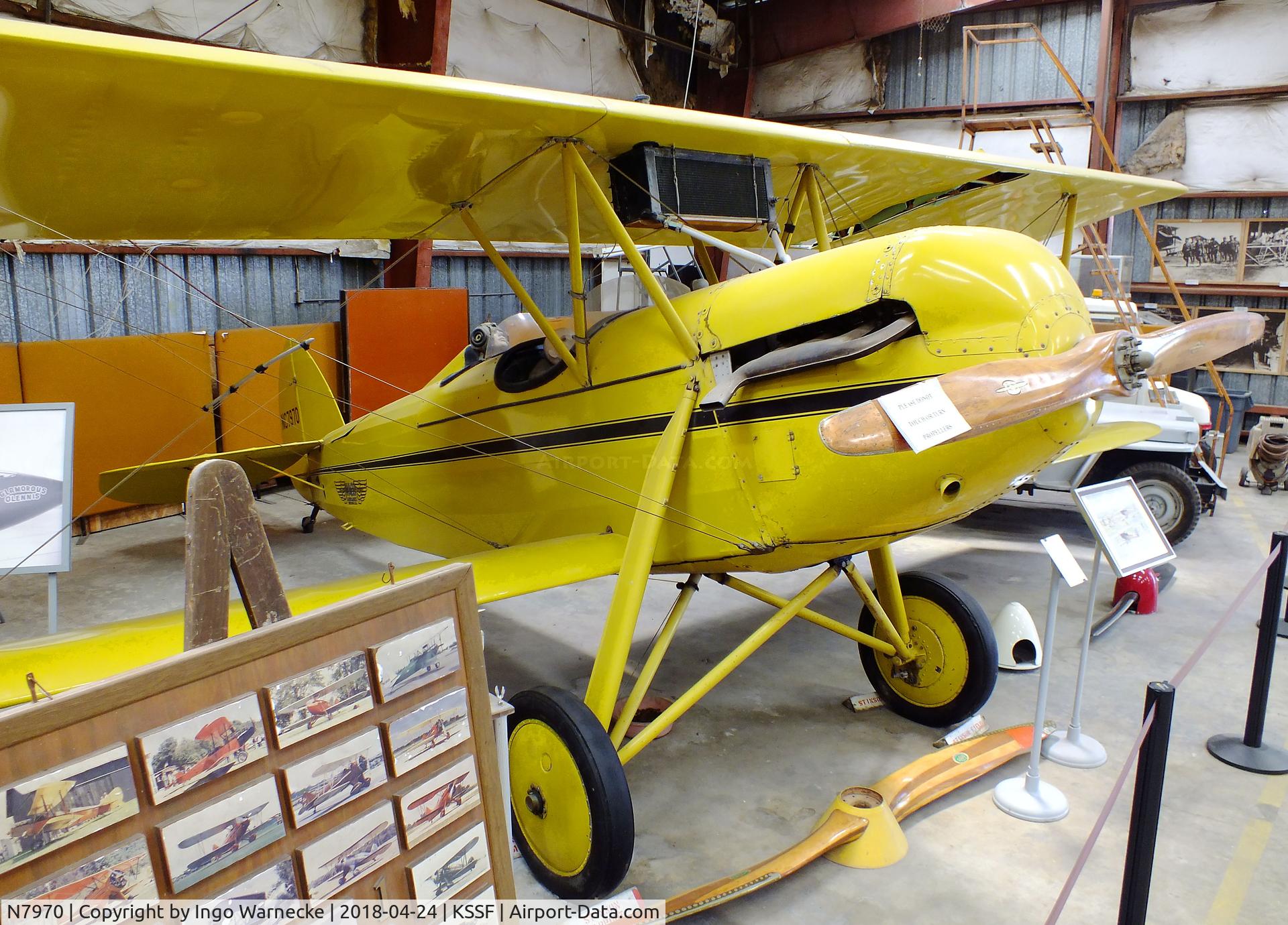 N7970, 1929 Waco GXE C/N 1801, Waco GXE at the Texas Air Museum at Stinson Field, San Antonio