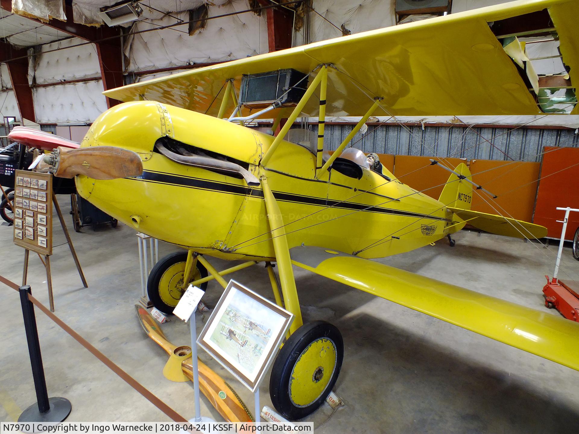 N7970, 1929 Waco GXE C/N 1801, Waco GXE at the Texas Air Museum at Stinson Field, San Antonio