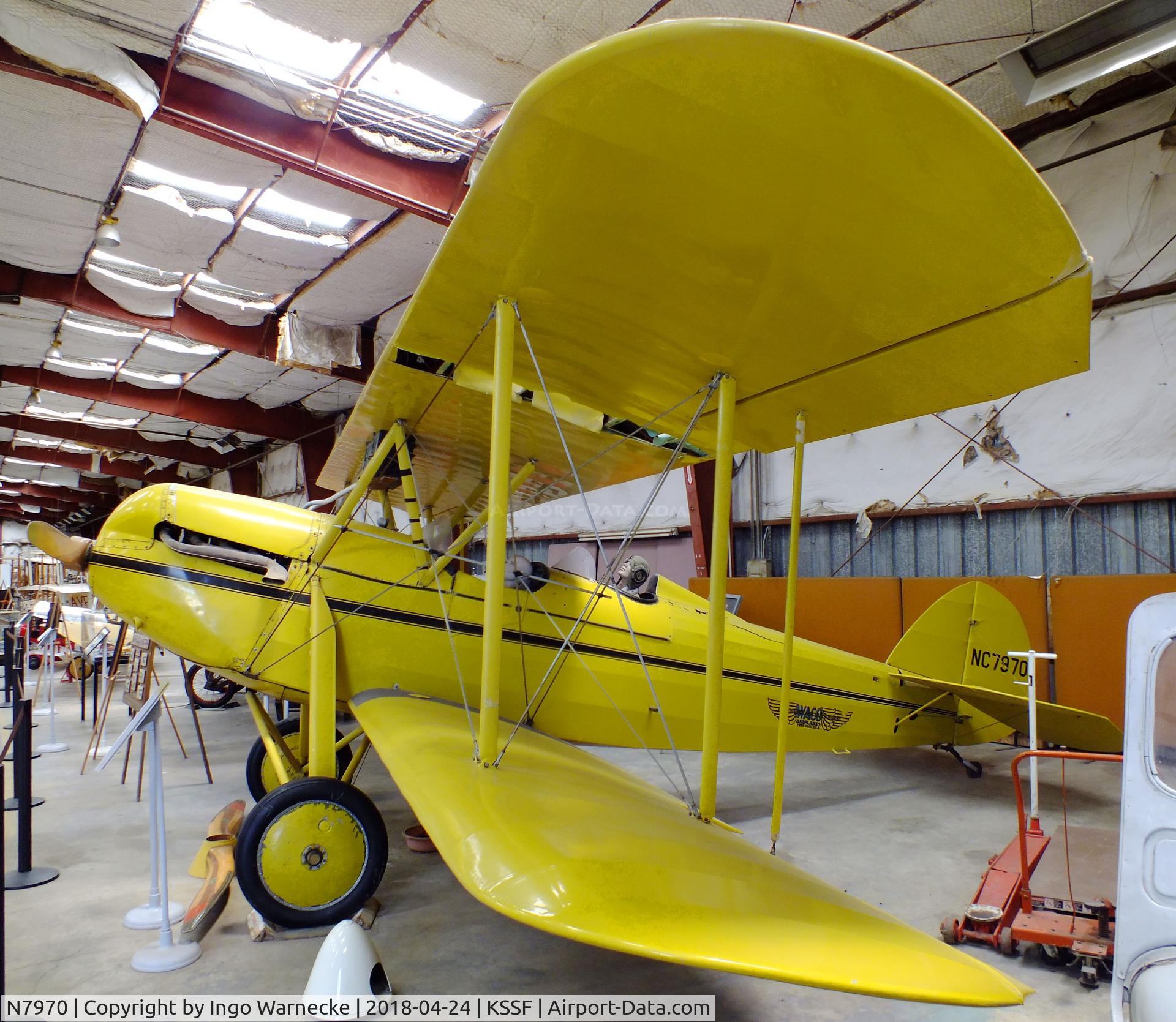 N7970, 1929 Waco GXE C/N 1801, Waco GXE at the Texas Air Museum at Stinson Field, San Antonio