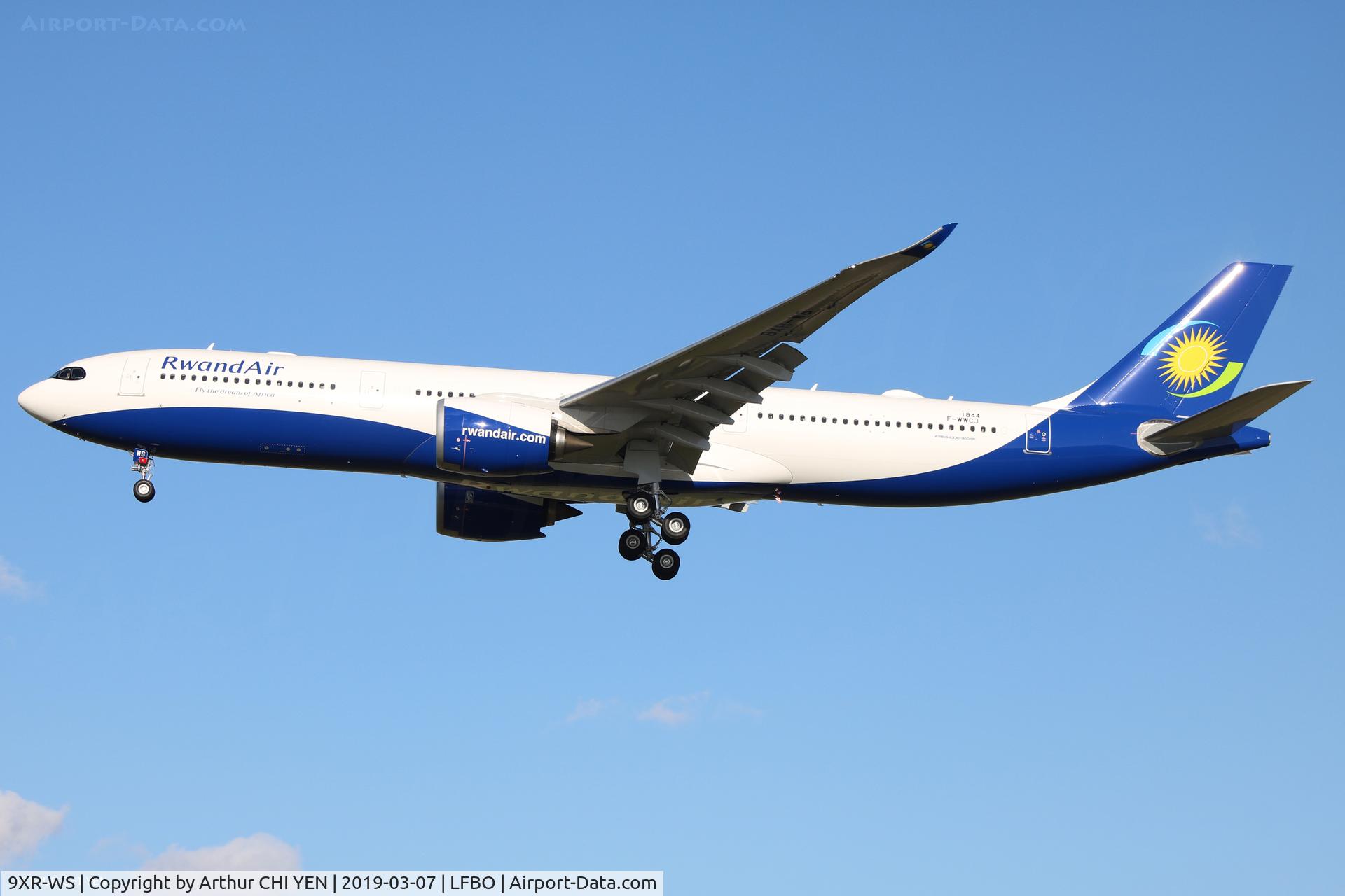9XR-WS, 2019 Airbus A330-941 C/N 1844, Rwandair A330 NEO first flight.