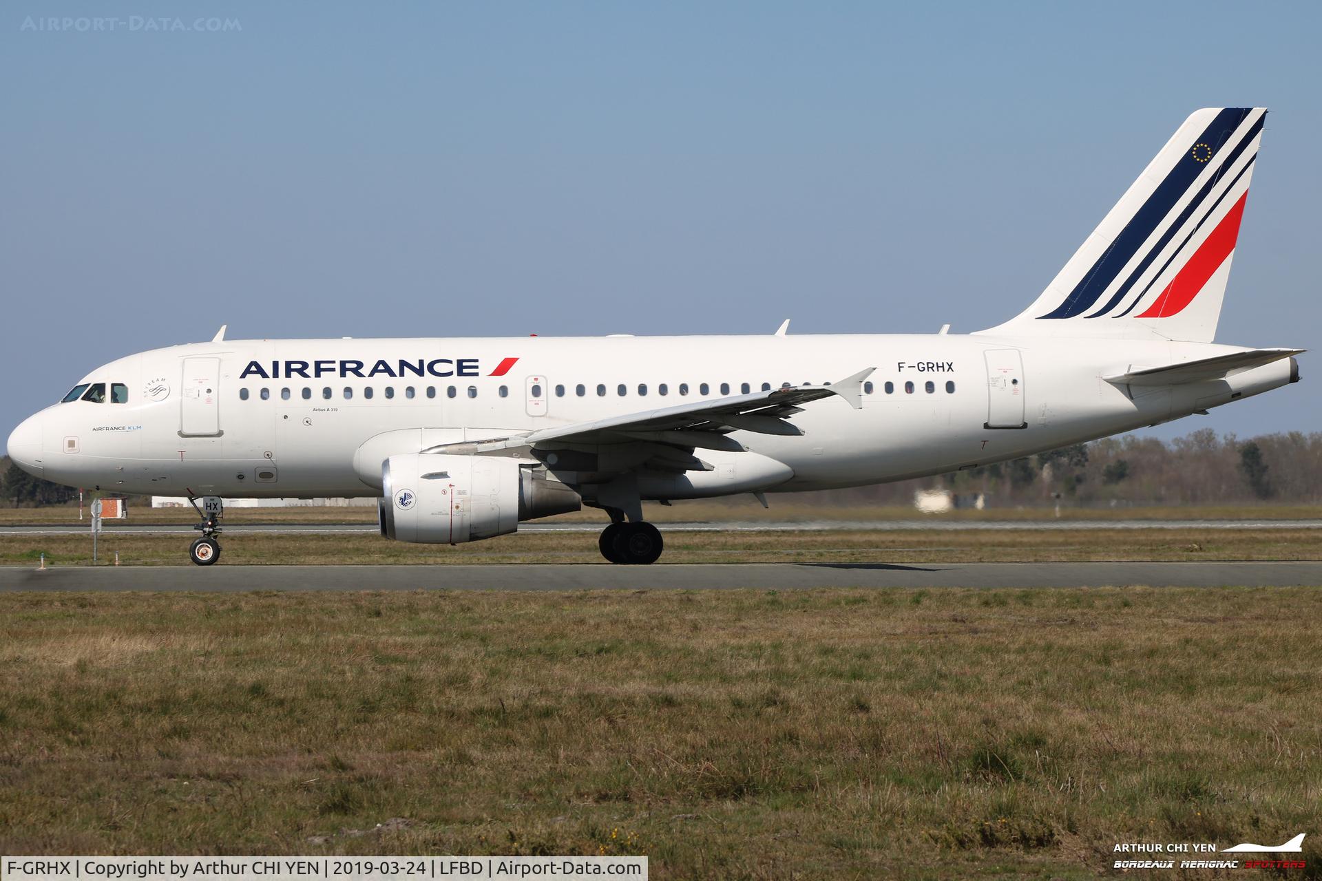 F-GRHX, 2001 Airbus A319-111 C/N 1524, Air France A319, flight A53244 Bordeaux-Nice.