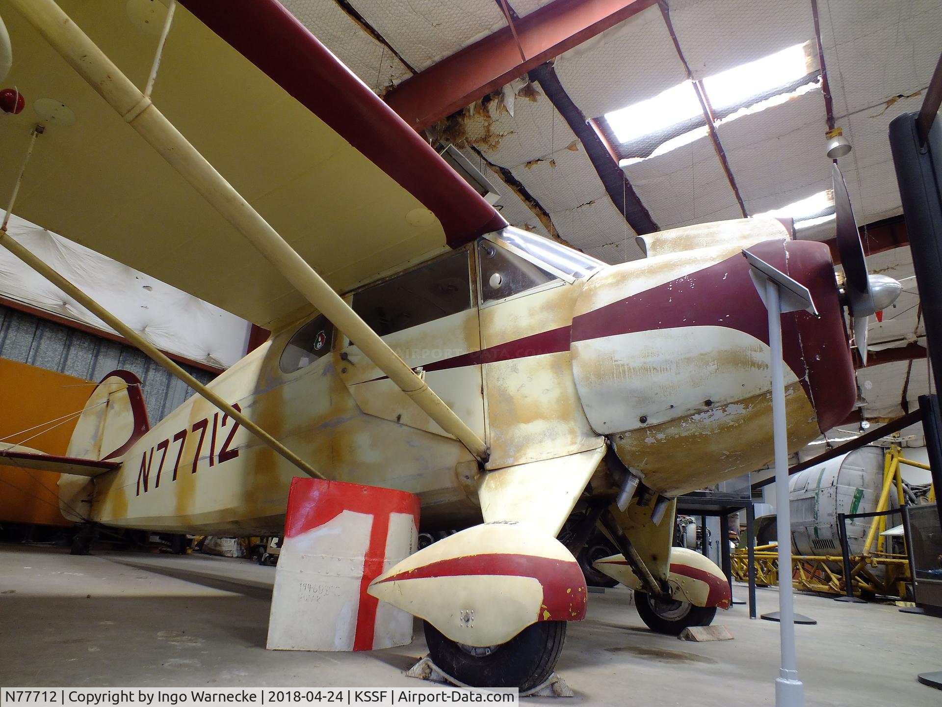 N77712, 1946 McClish Funk B85C C/N 342, McClish Funk B85C at the Texas Air Museum at Stinson Field, San Antonio