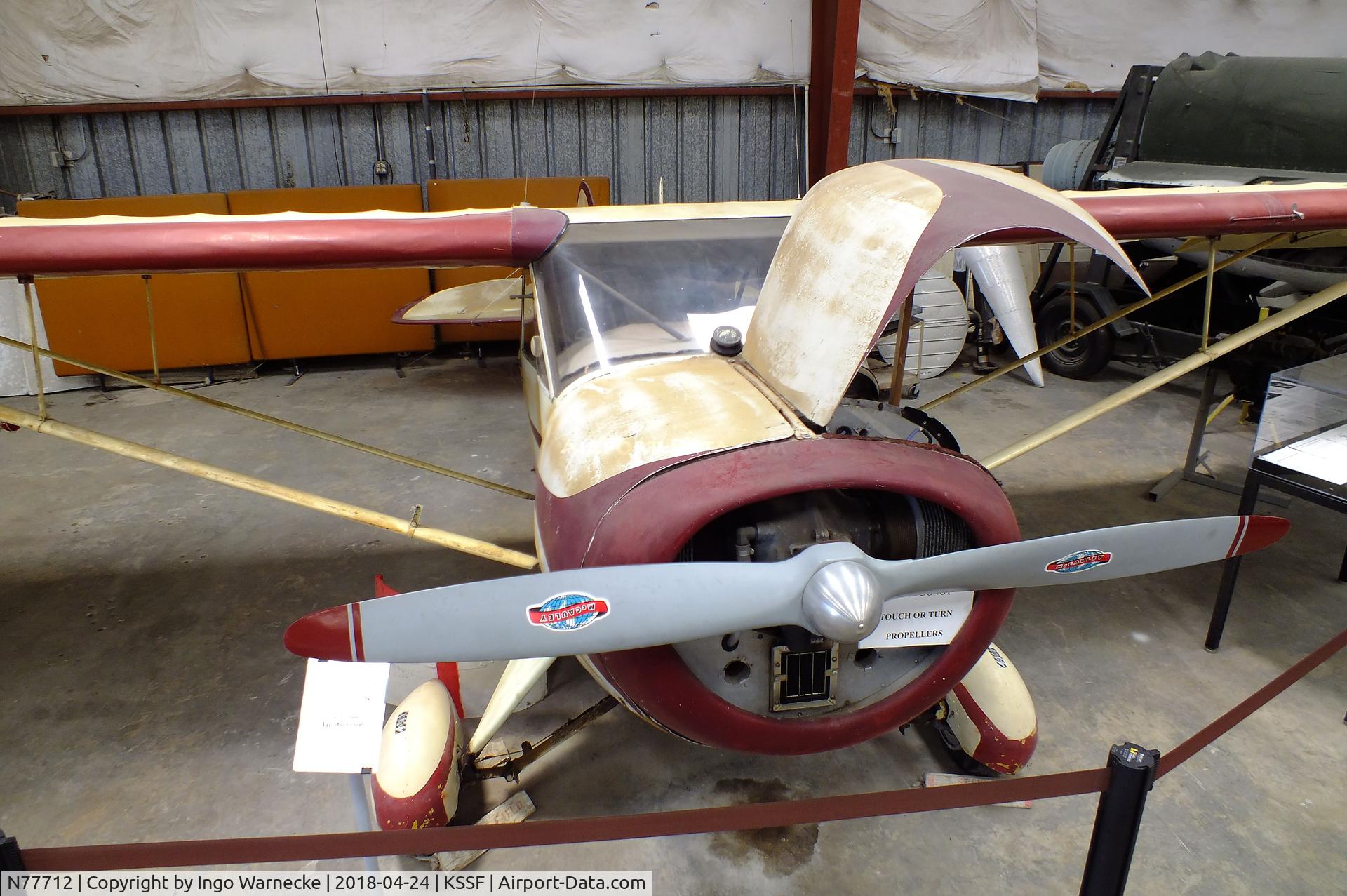 N77712, 1946 McClish Funk B85C C/N 342, McClish Funk B85C at the Texas Air Museum at Stinson Field, San Antonio