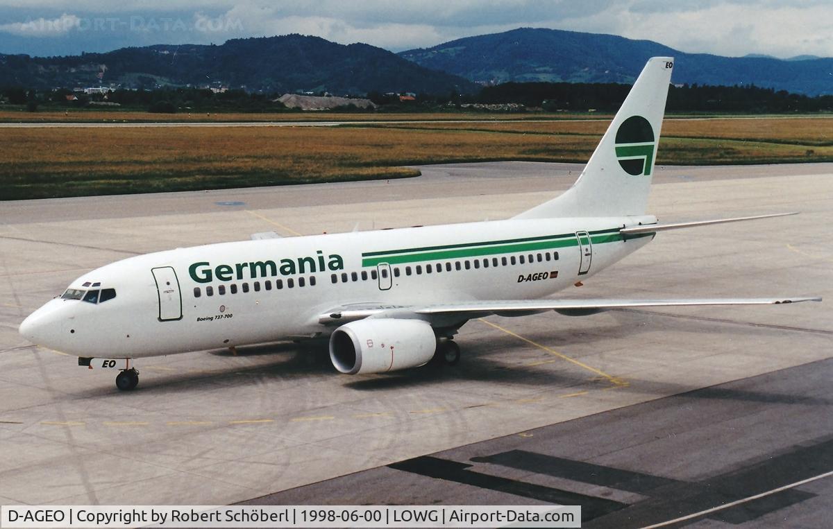 D-AGEO, 1997 Boeing 737-75B C/N 28101/17, D-AGEO @ LOWG 1998