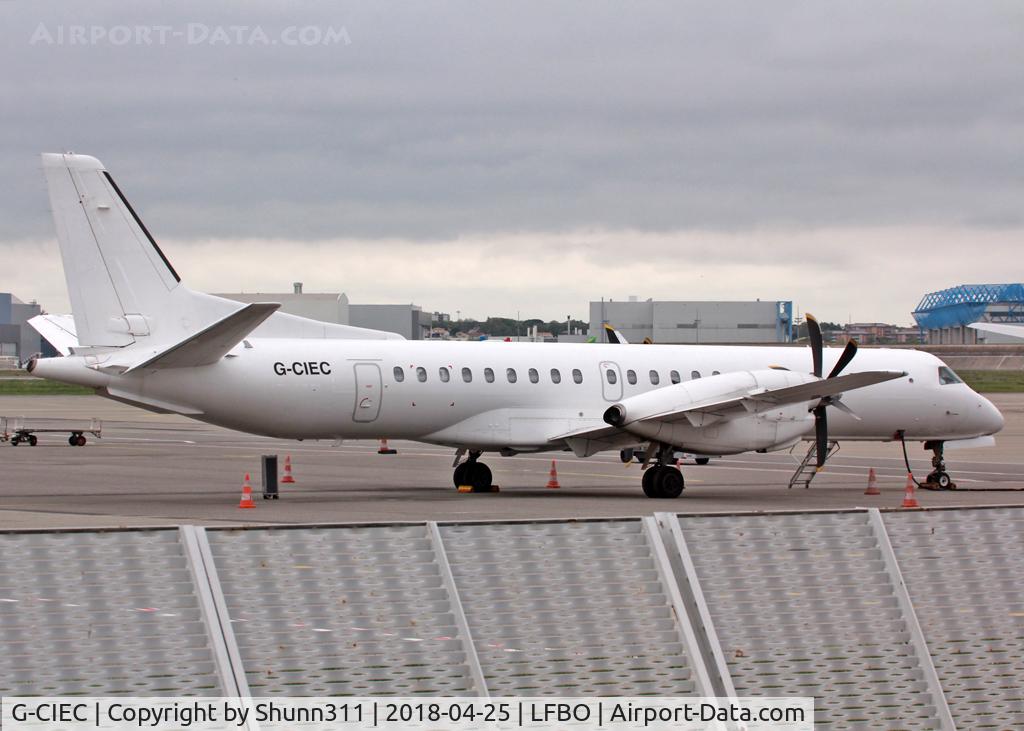 G-CIEC, 1996 Saab 2000 C/N 2000-037, Parked at the General Aviation area... all white without titles...