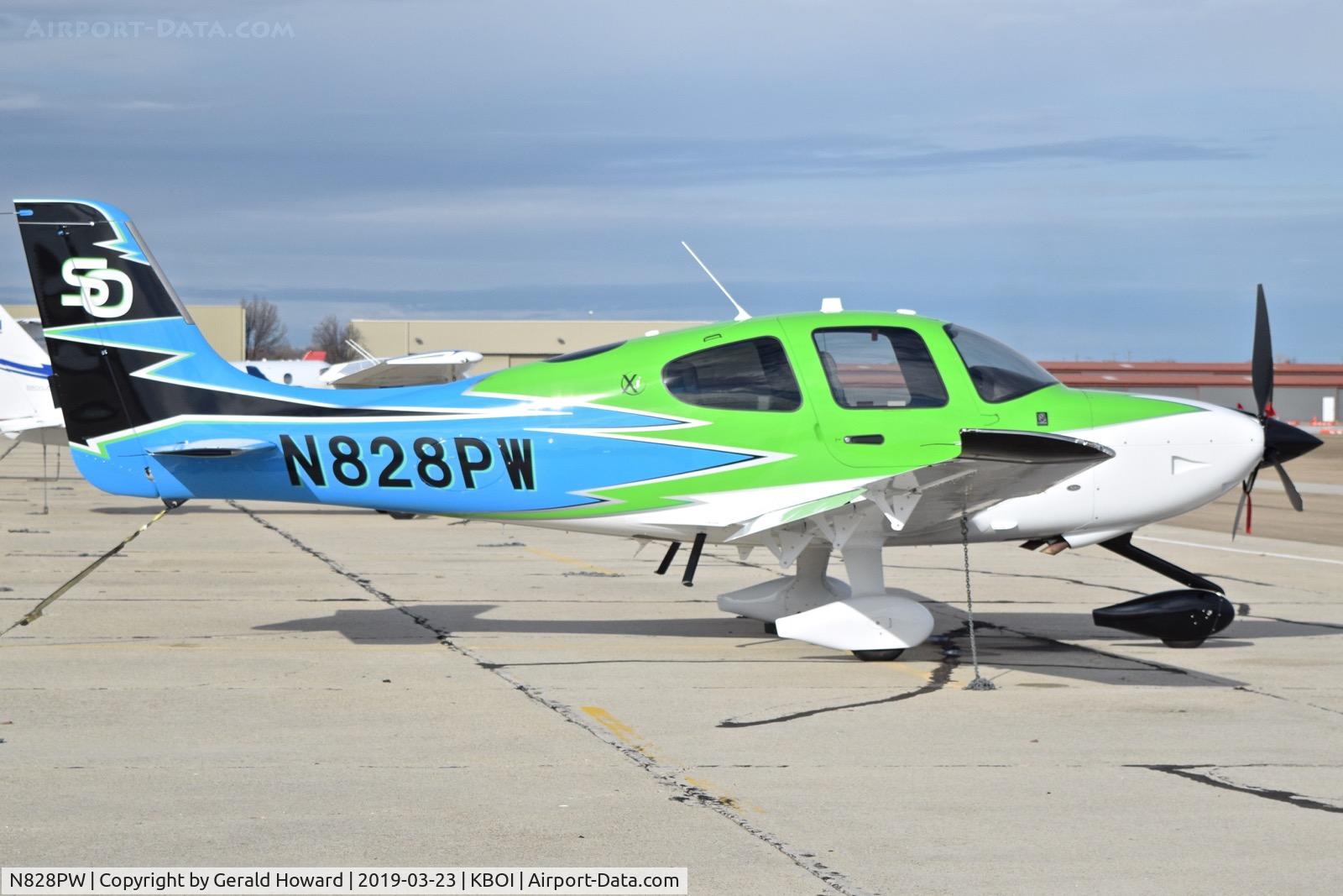 N828PW, 2017 Cirrus SR22T C/N 1635, Parked on the south GA ramp.