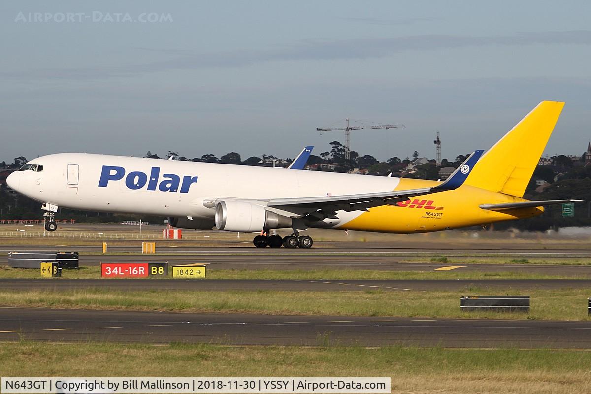 N643GT, 2012 Boeing 767-3JH/F/ER C/N 37809, off from 16R