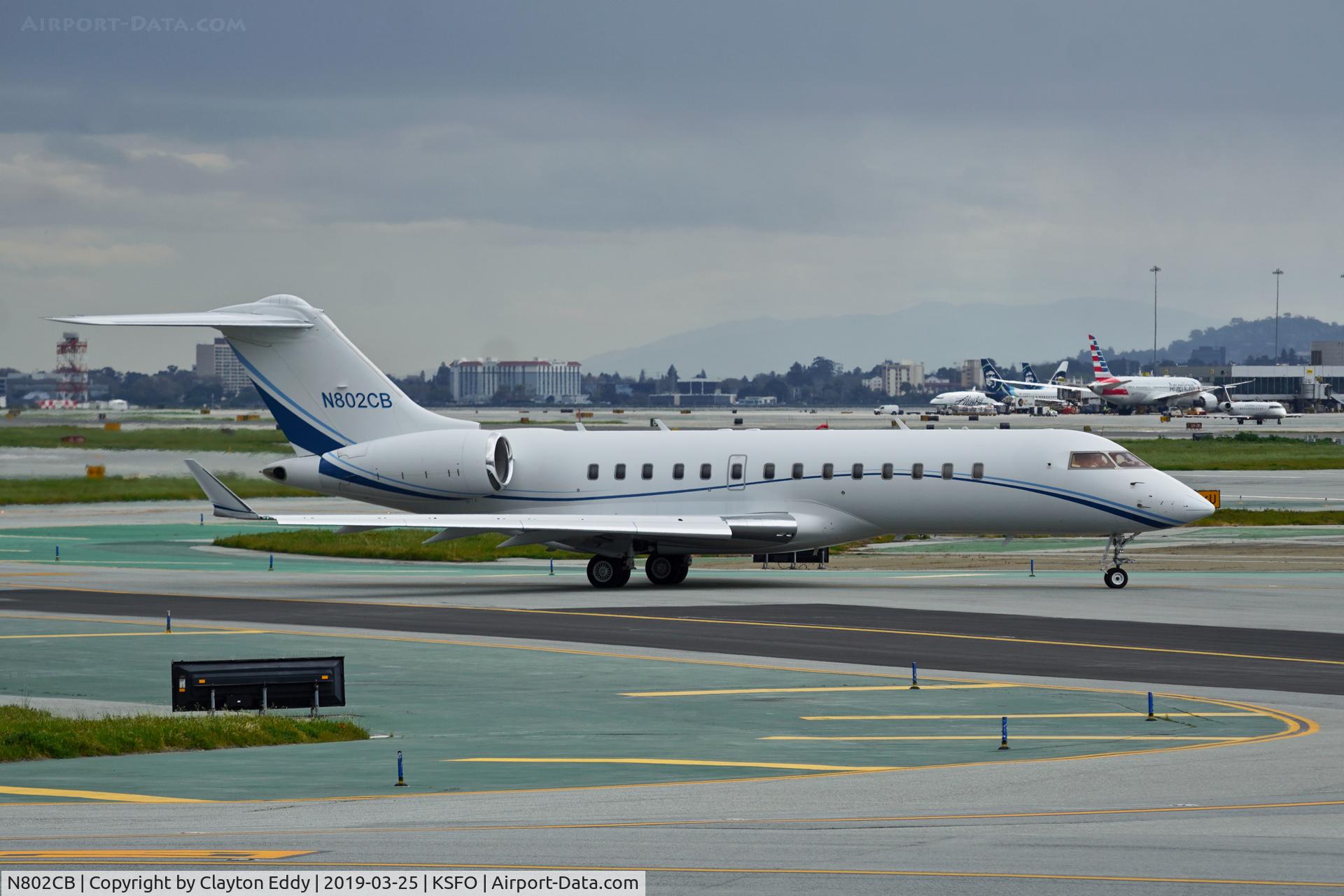 N802CB, 1999 Bombardier BD-700-1A10 Global Express C/N 9041, SFO 2019.