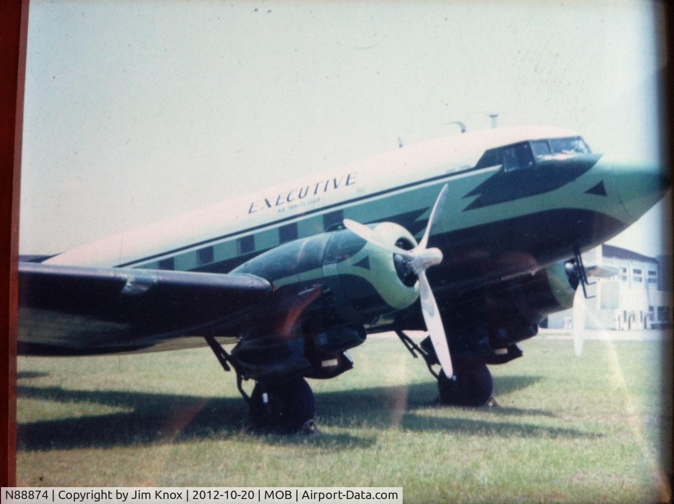 N88874, 1944 Douglas DC3C (C-47A) C/N 12693, Pic taken approximately 1974. Southeastern Land Corp. out of Mobile.
