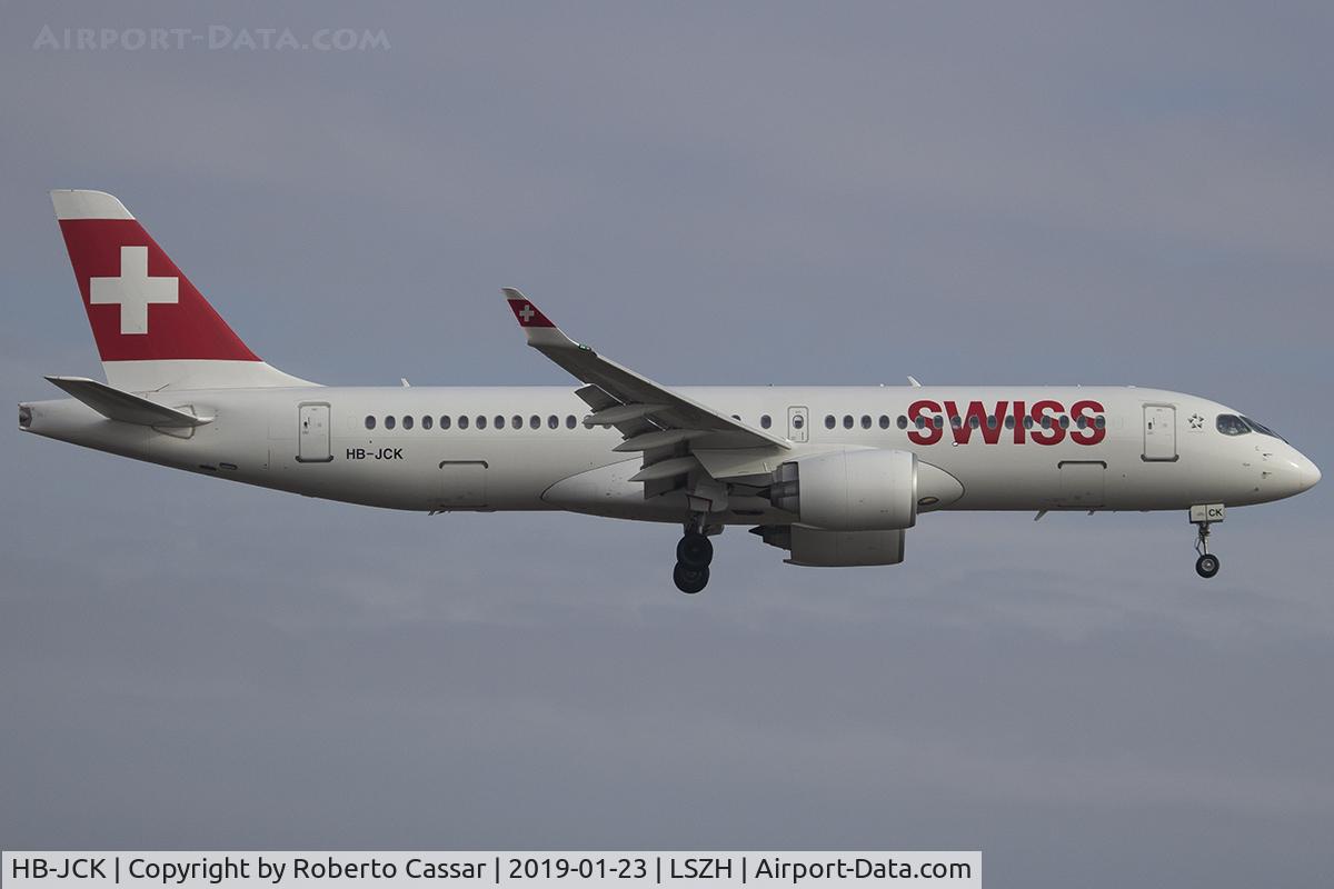 HB-JCK, 2018 Bombardier CSeries CS300 (BD-500-1A11) C/N 55027, Zurich - Kloten