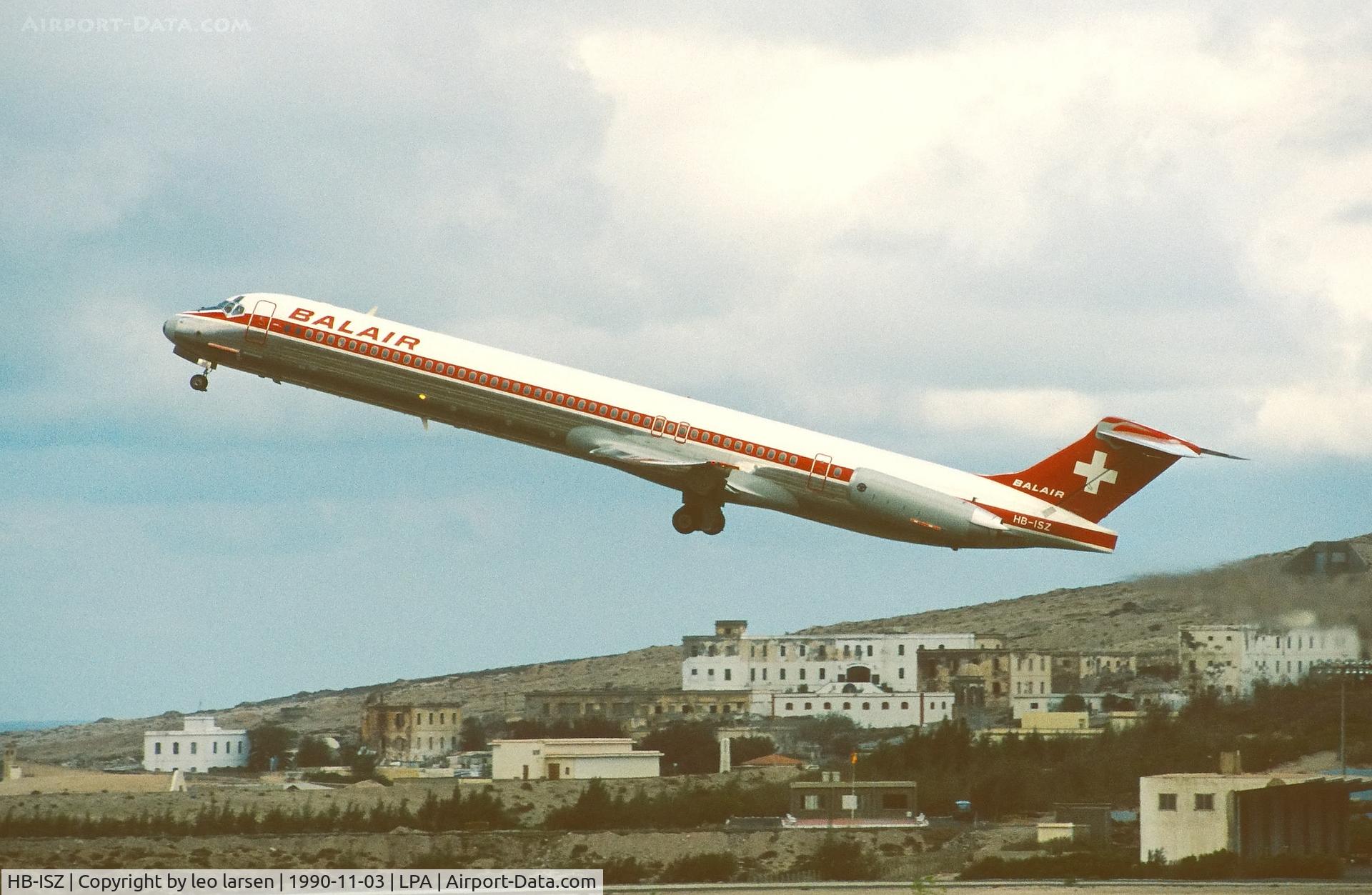 HB-ISZ, 1990 McDonnell Douglas MD-83 C/N 49930, Las Palmas 3.11.1990