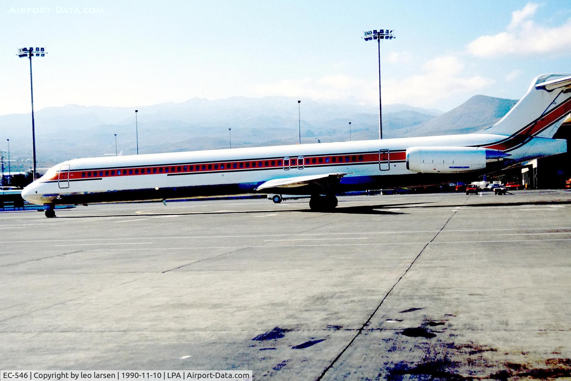 EC-546, 1989 McDonnell Douglas MD-83 (DC-9-83) C/N 49791, Las Palmas 10.11.1990