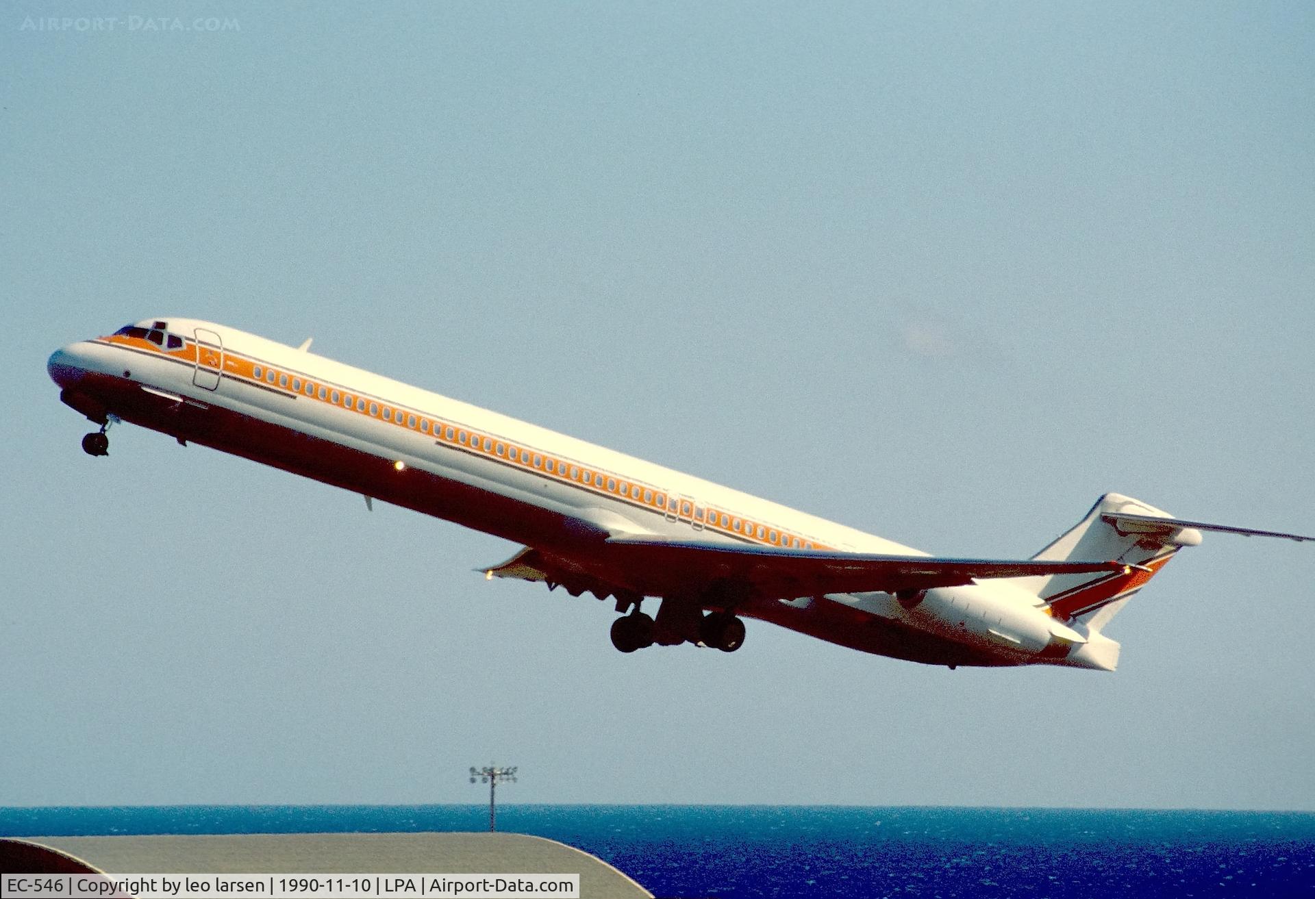 EC-546, 1989 McDonnell Douglas MD-83 (DC-9-83) C/N 49791, Las Palmas 10.11.1990