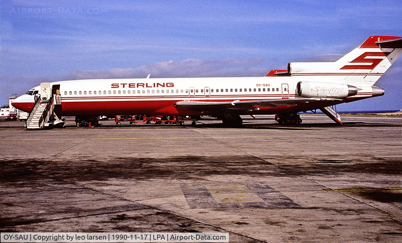 OY-SAU, 1973 Boeing 727-2J4 C/N 20764, Las Palmas 17.11.1990 as B-727-2J4RE Valsan.