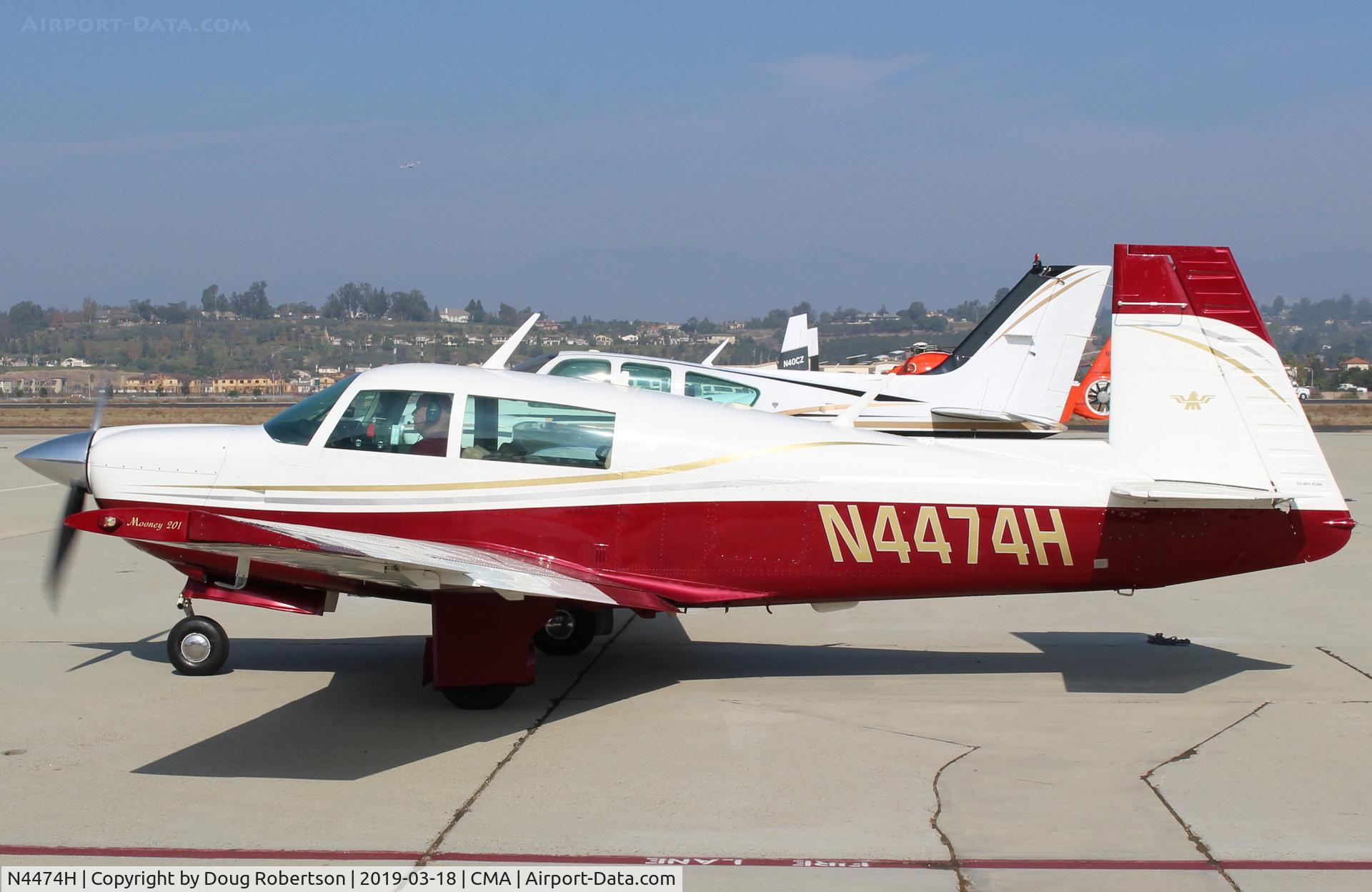 N4474H, 1978 Mooney M20J 201 C/N 24-0744, 1978 Mooney M20J 201, Lycoming IO-360-A3B6D 200 Hp, taxi