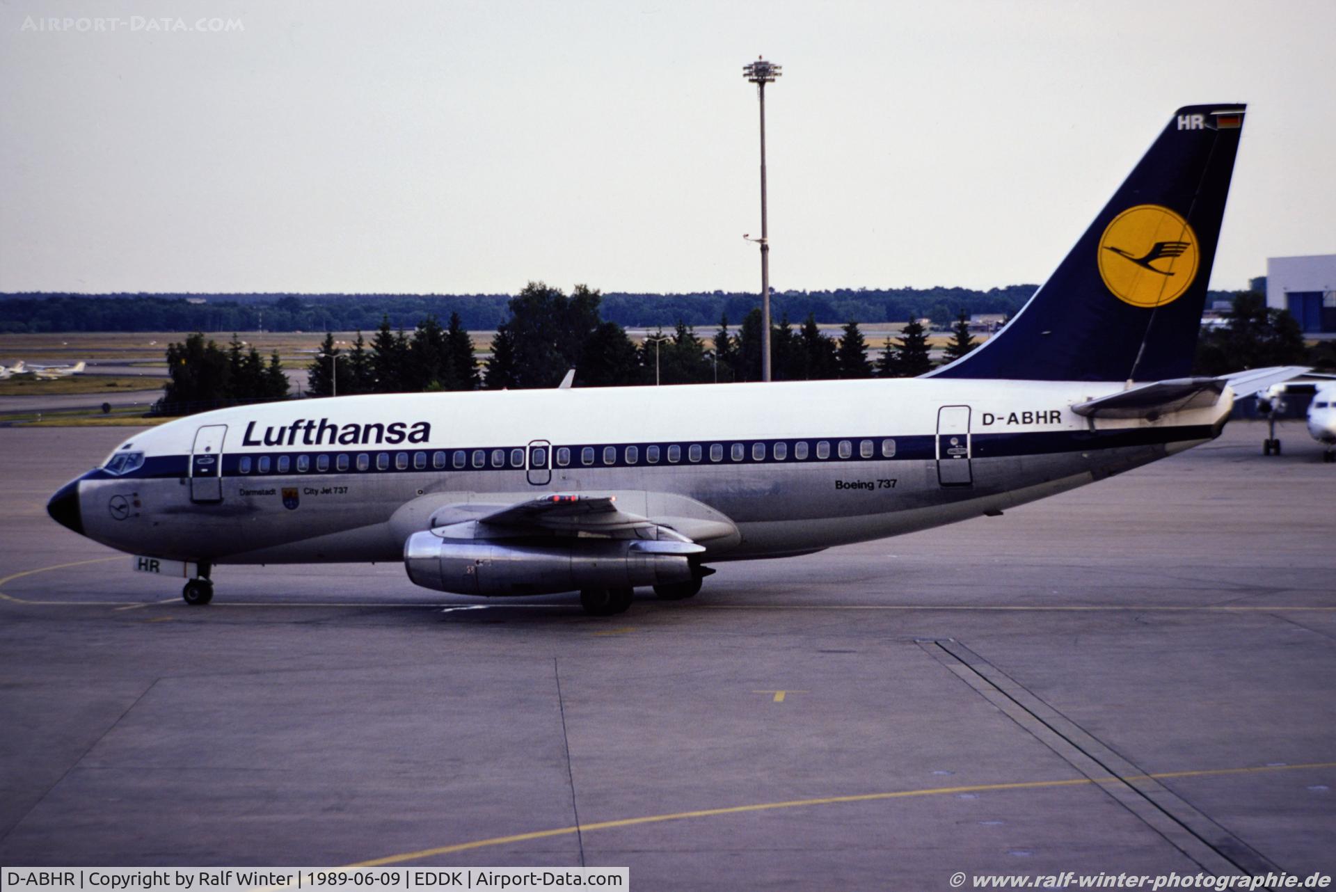 D-ABHR, 1981 Boeing 737-230 C/N 22141, Boeing 737-230 - LH DLH Lufthansa 'Darmstadt' - 22141 - D-ABHR - 09.06.1989 - CGN