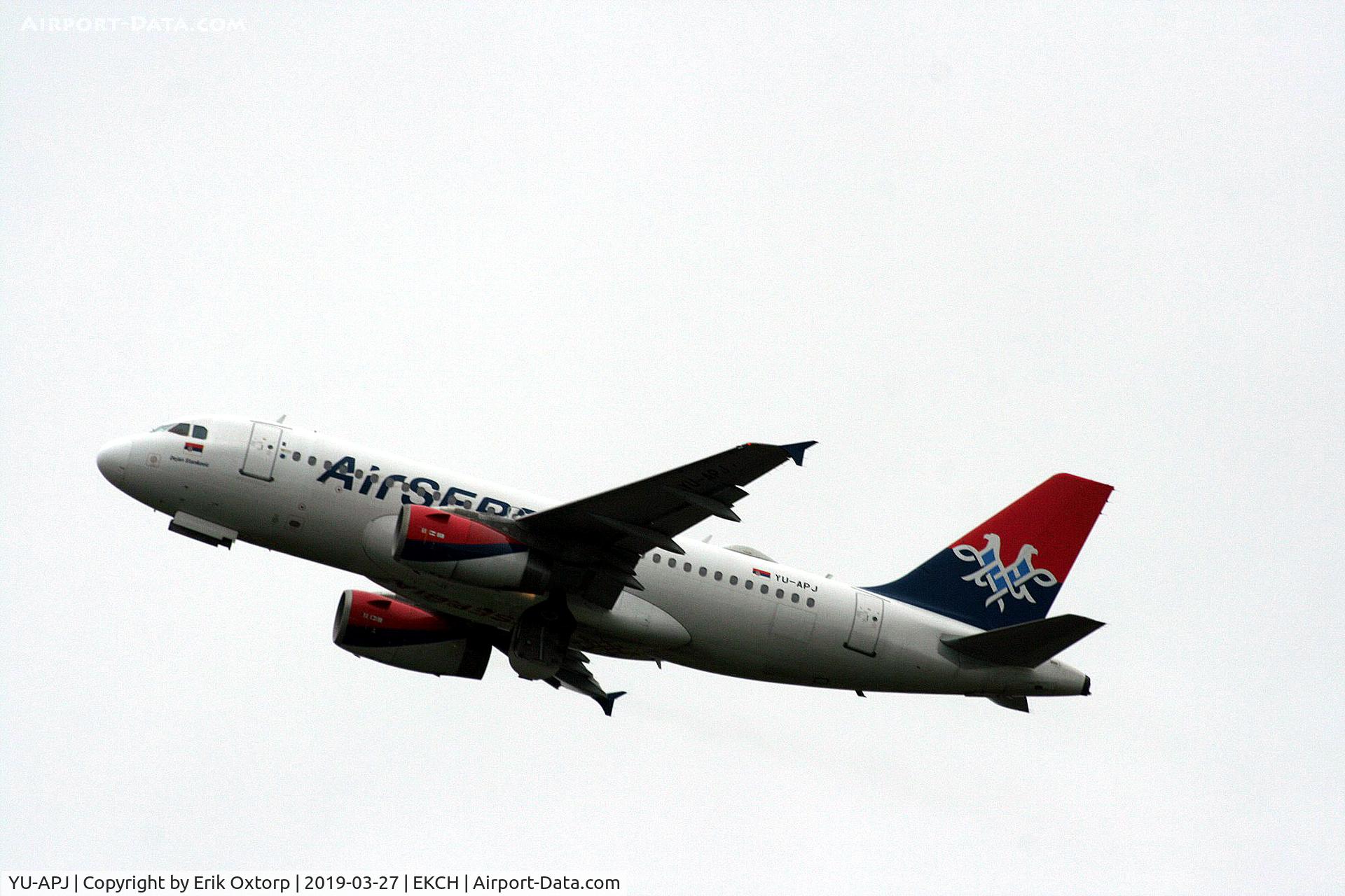 YU-APJ, 2000 Airbus A319-132 C/N 1159, YU-APJ taking off rw 22R