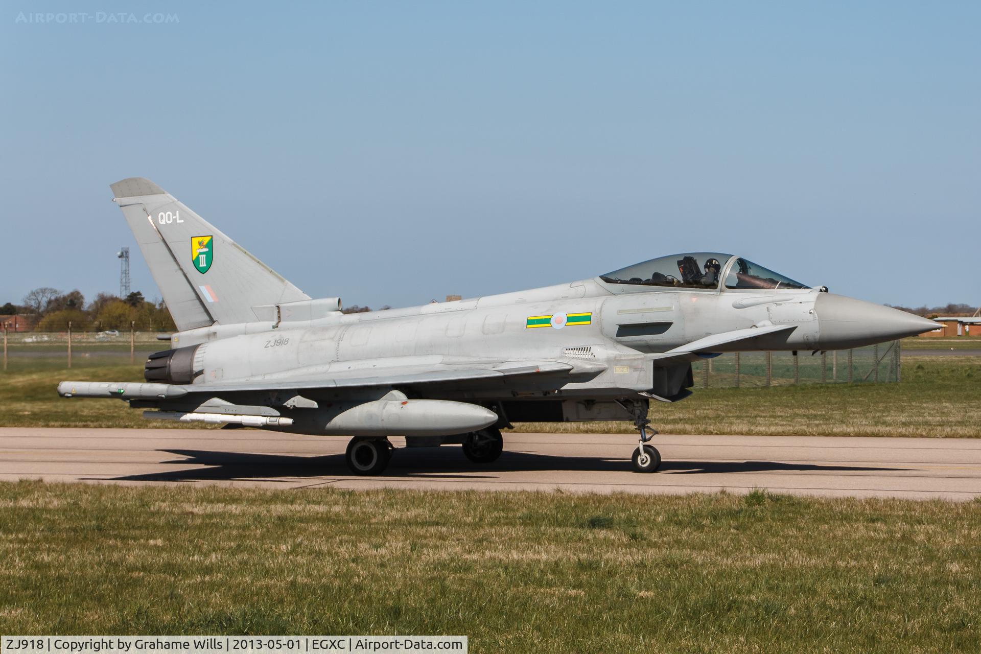 ZJ918, 2005 Eurofighter EF-2000 Typhoon FGR4 C/N 0062/BS009, Eurofighter Typhoon FGR4 ZJ918/QO-L 3 Sqd RAF Coningsby 1/5/13