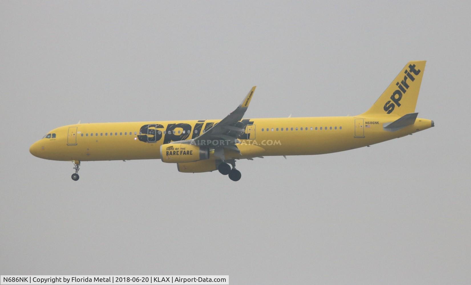 N686NK, 2018 Airbus A321-231 C/N 8141, Spirit
