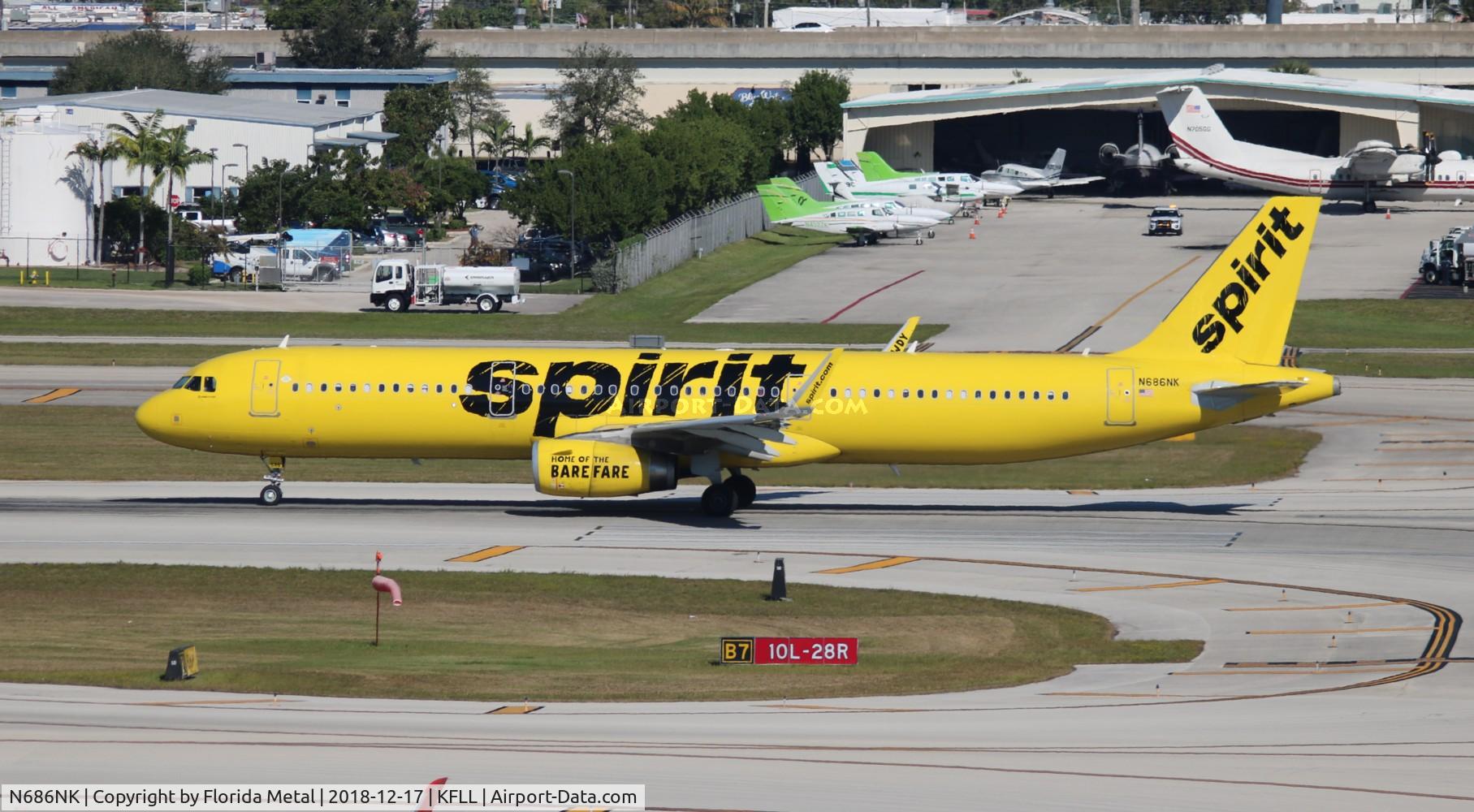N686NK, 2018 Airbus A321-231 C/N 8141, spirit