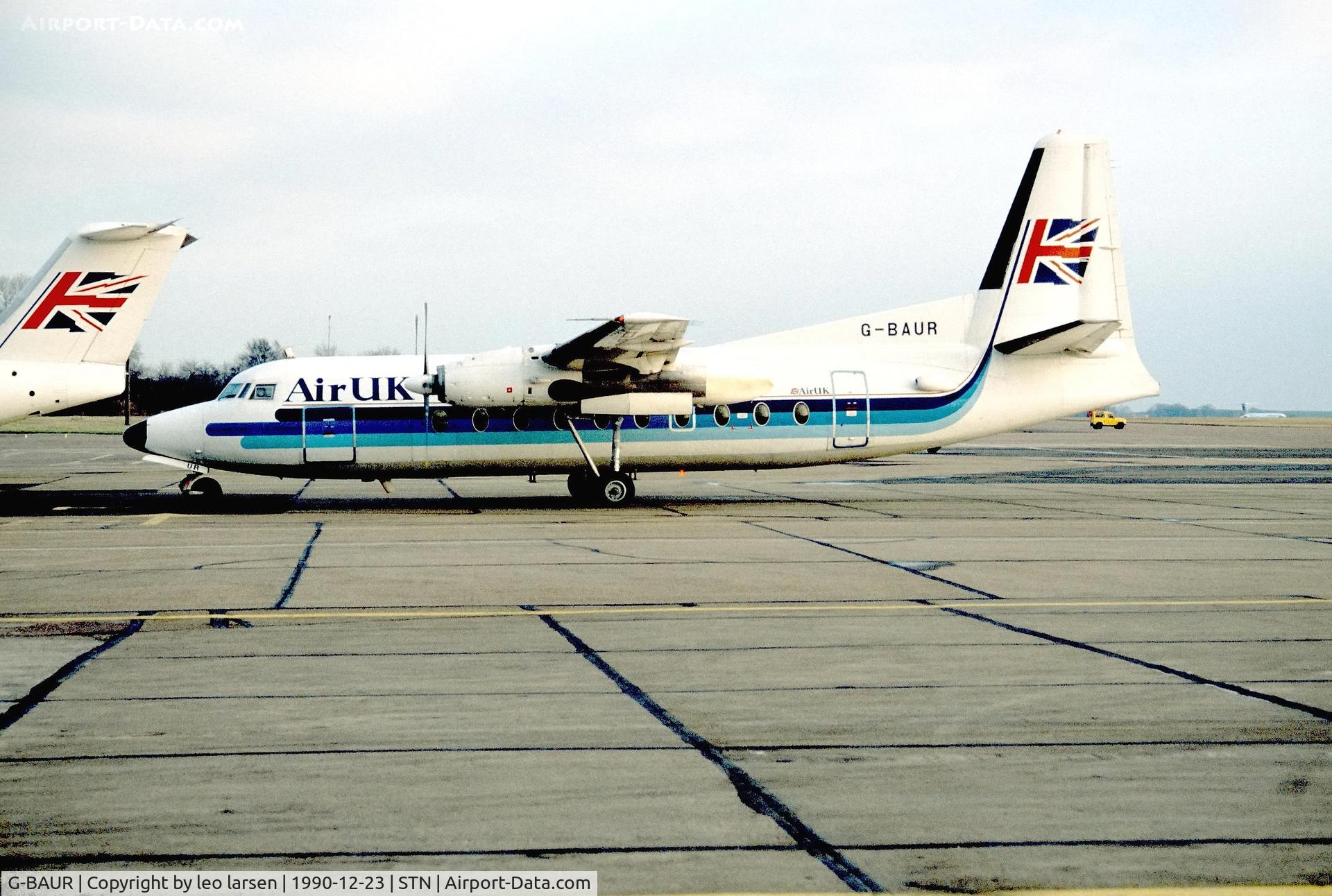 G-BAUR, 1963 Fokker F-27-200 Friendship C/N 10225, Stanstedt 23.12.1990