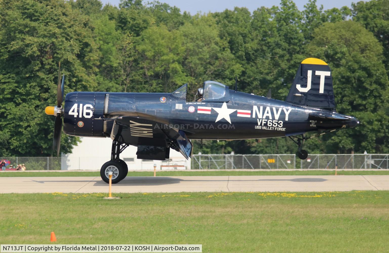 N713JT, 1945 Vought F4U-4B Corsair C/N 97143, Corsair