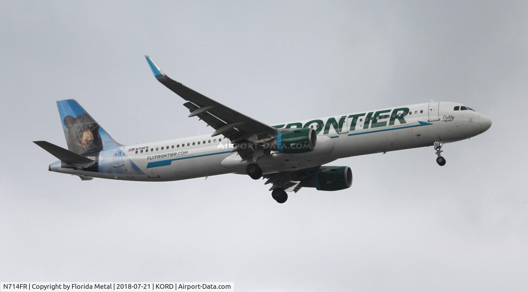 N714FR, 2016 Airbus A321-211 C/N 7294, Cubby the Bear