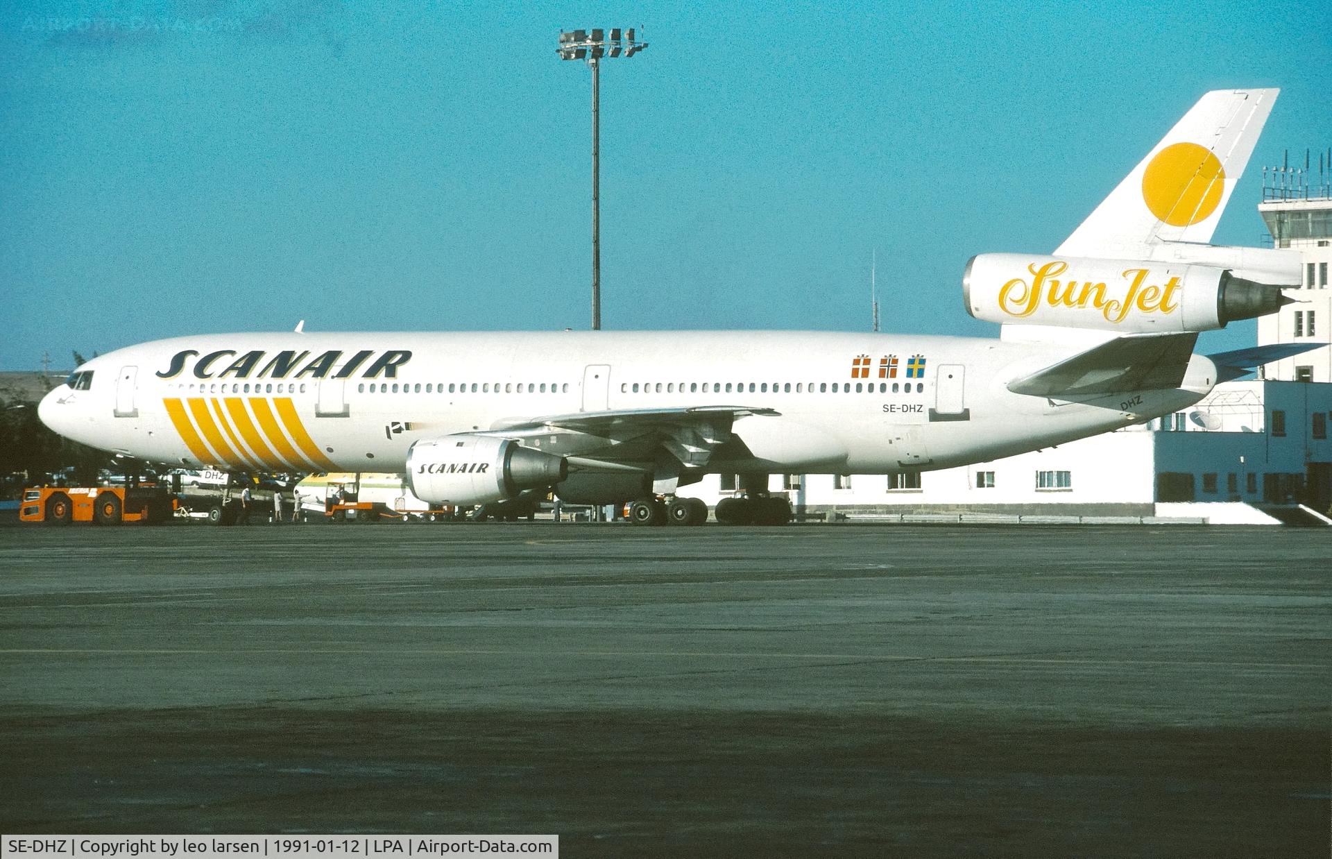 SE-DHZ, 1978 McDonnell Douglas DC-10-10 C/N 46977, Las Palmas 12.1.1991