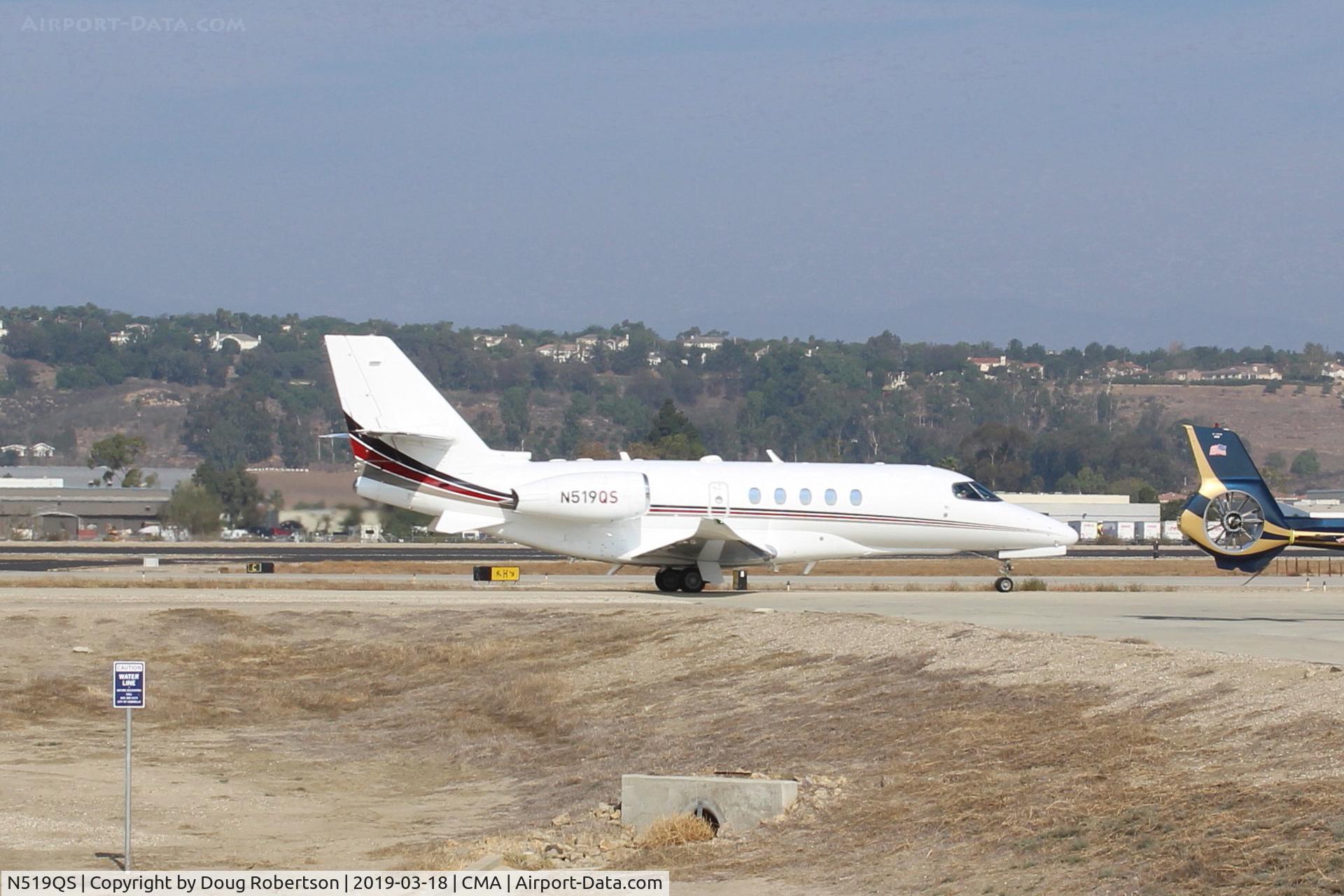 N519QS, 2016 Cessna 680A Citation Latitude C/N 680A-0054, 2016 CESSNA 680A CITATION LATITUDE, 2 P&W PW306D1 turbofans, 5,700 lb st each. Seats 11. On SUN AIR JETS Ramp