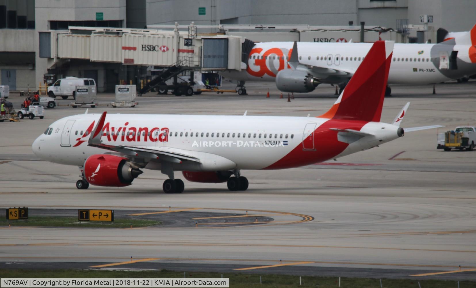 N769AV, 2018 Airbus A320-251NEO C/N 8170, Avianca