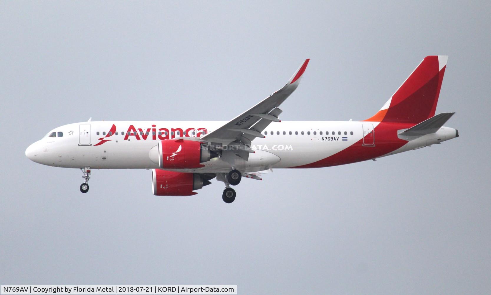 N769AV, 2018 Airbus A320-251NEO C/N 8170, Avianca