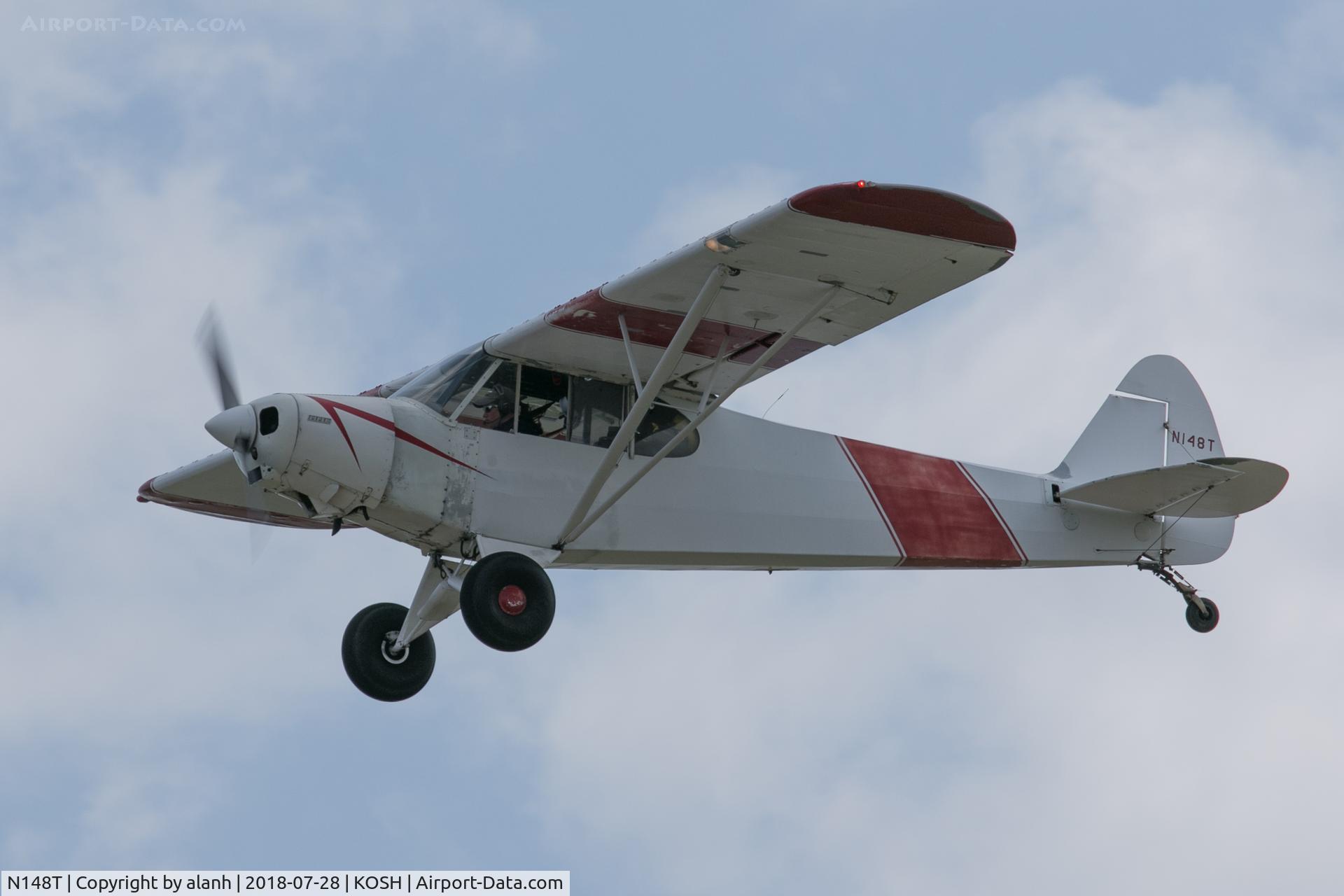 N148T, 1953 Piper PA-18-105 Special C/N 18-2262, Departing AirVenture 2018