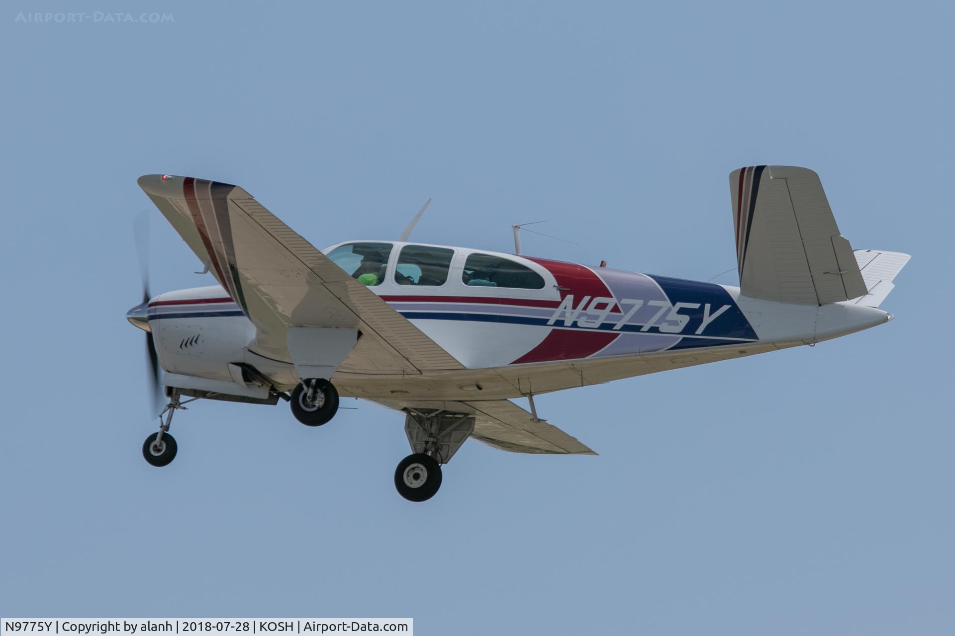 N9775Y, 1963 Beech P35 Bonanza C/N D-7156, Departing AirVenture 2018