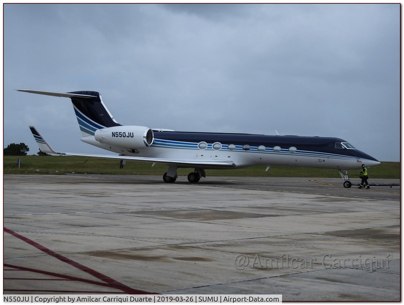 N550JU, 2013 Gulfstream Aerospace GV-SP (G550) C/N 5442, Landed at SUMU