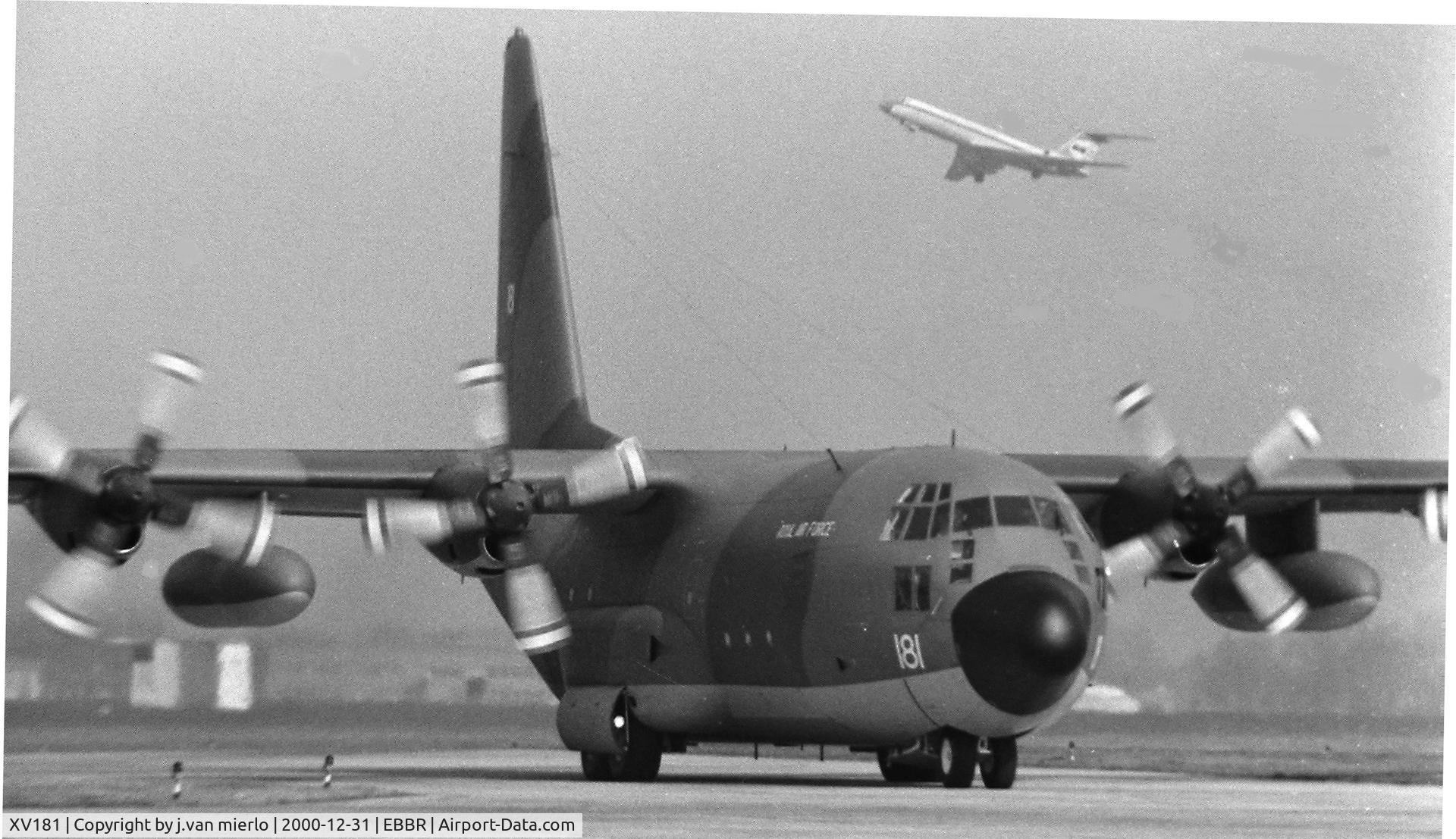 XV181, 1967 Lockheed C-130K Hercules C.1 C/N 382-4198, Arriving at Brussels G.A.T. '80s