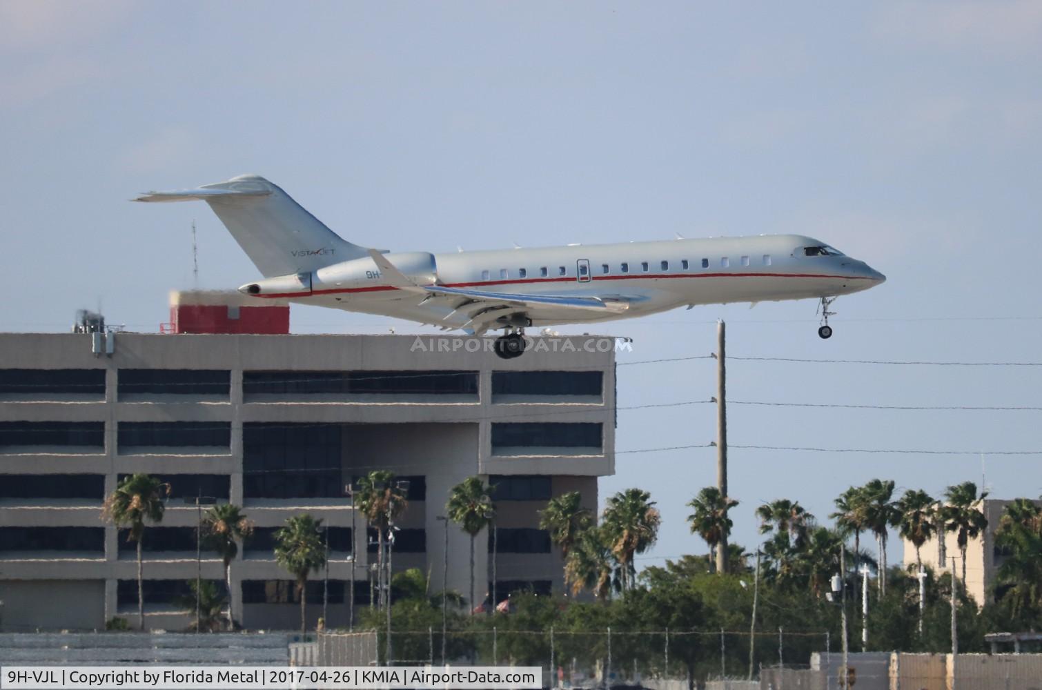 9H-VJL, 2014 Bombardier Global 6000 (BD-700-1A10) C/N 9626, VistaJet