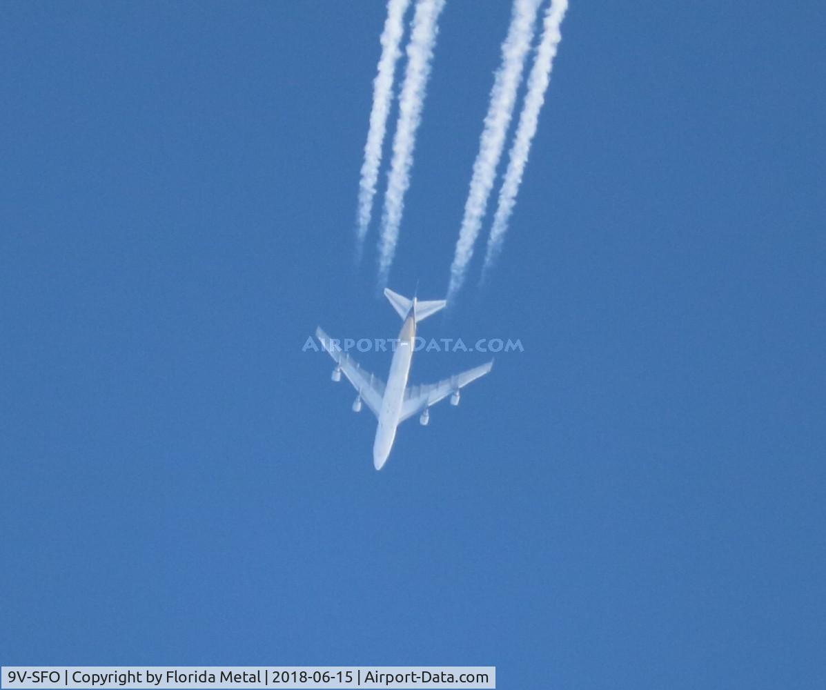 9V-SFO, 2004 Boeing 747-412F/SCD C/N 32900, Singapore Cargo in Flight from Anchorage to LAX near San Francisco