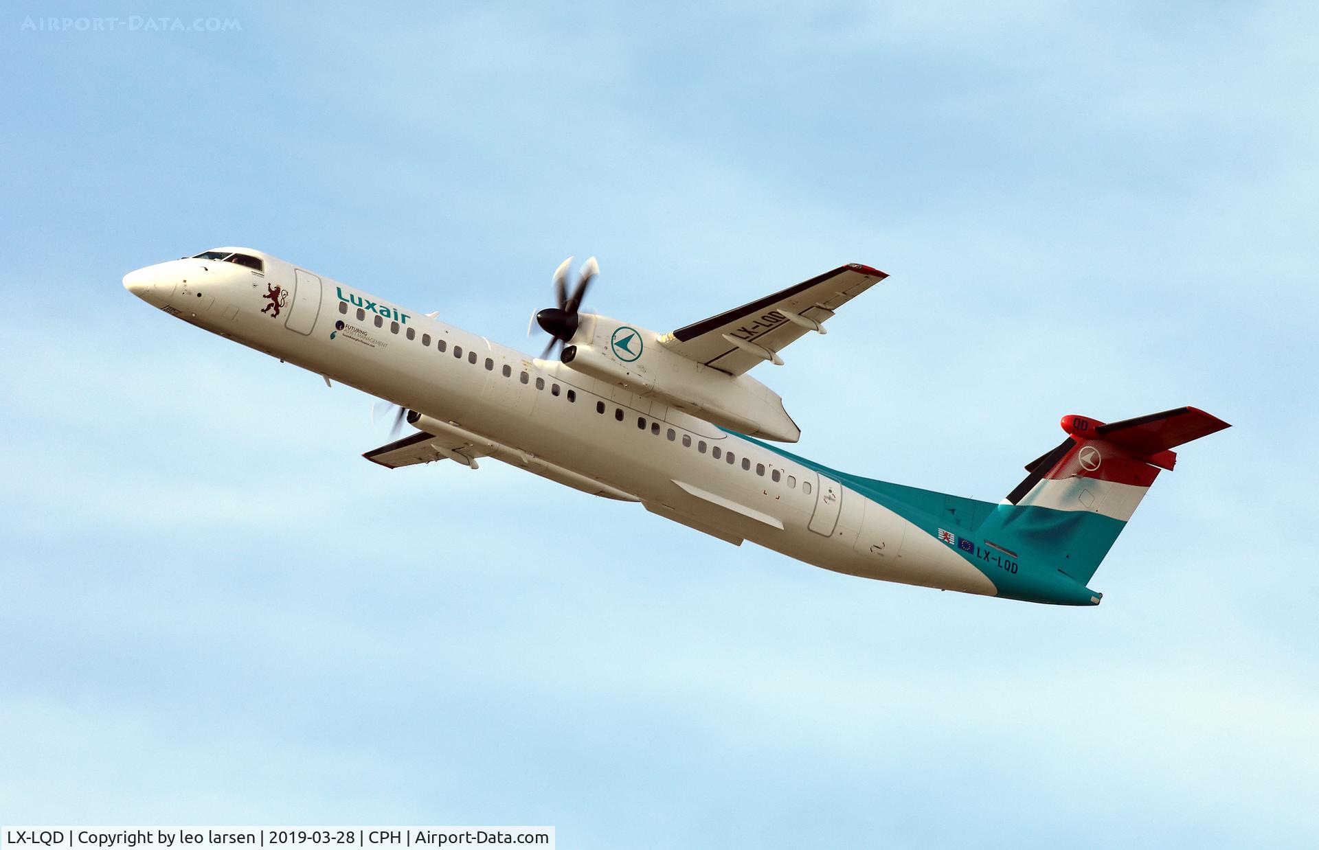 LX-LQD, 2016 De Havilland Canada DHC-8-402Q Dash 8 Dash 8 C/N 4525, Copenhagen 28.3.2019