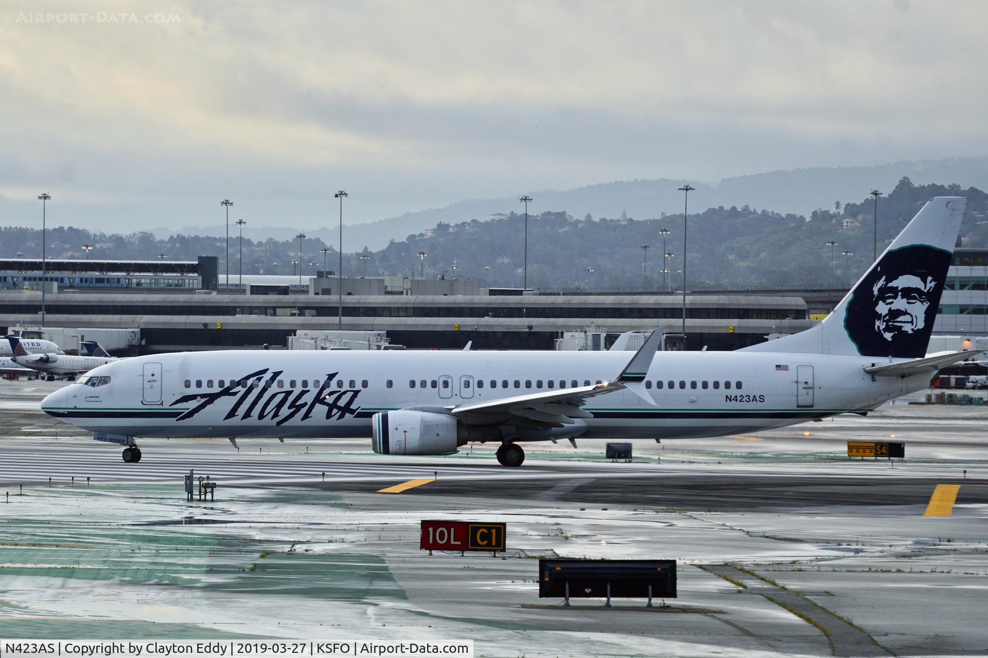 N423AS, 2013 Boeing 737-990/ER C/N 35206, SFO 2019.