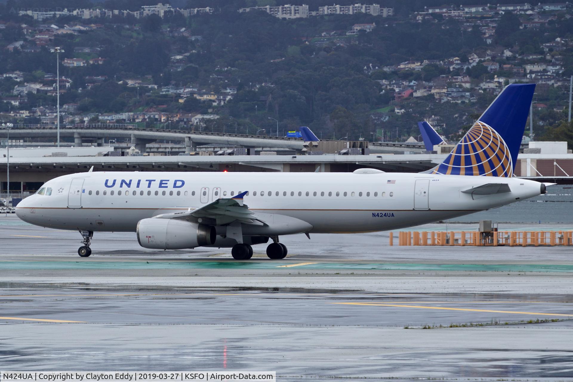N424UA, 1995 Airbus A320-232 C/N 506, SFO 2019.