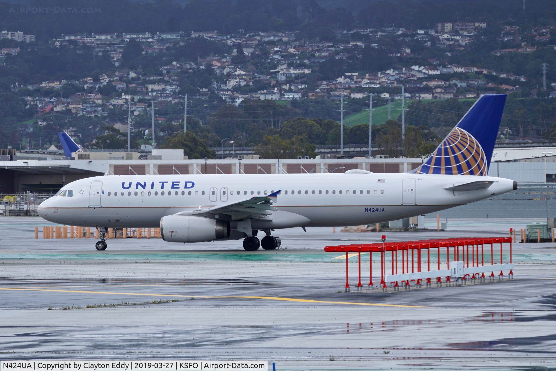 N424UA, 1995 Airbus A320-232 C/N 506, SFO 2019.