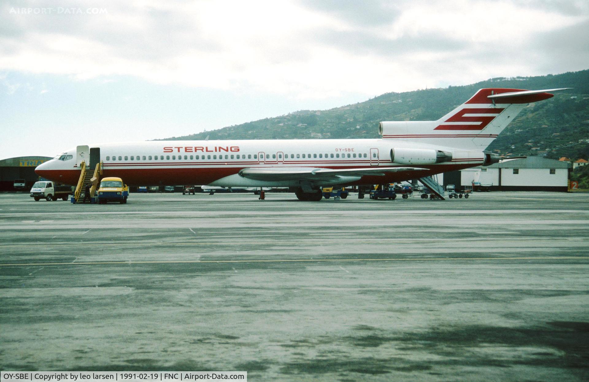 OY-SBE, 1980 Boeing 727-2J4 C/N 22079, Funchal 19.2.1991