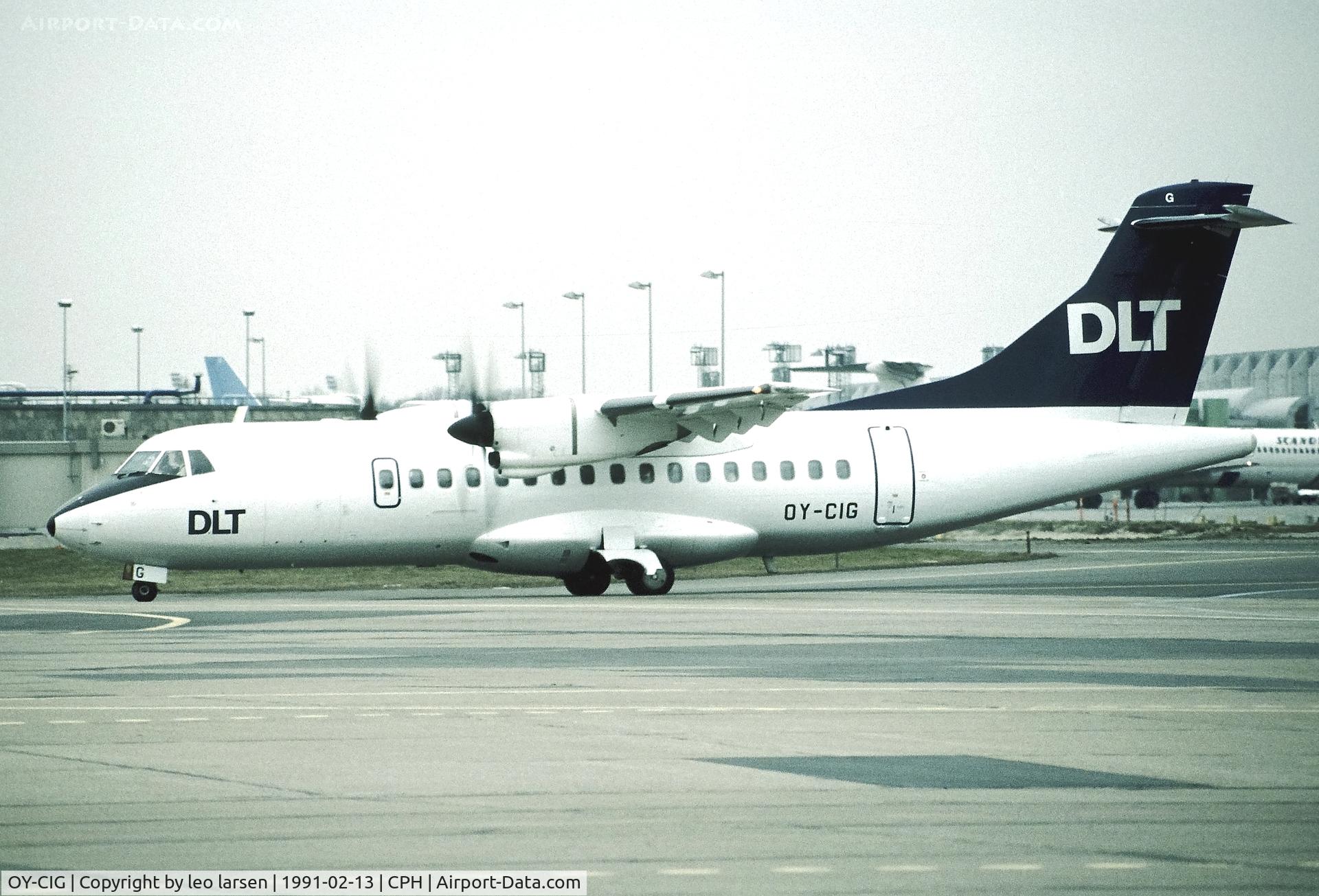 OY-CIG, 1986 ATR 42-320 C/N 019, Copenhagen 13.2.1991