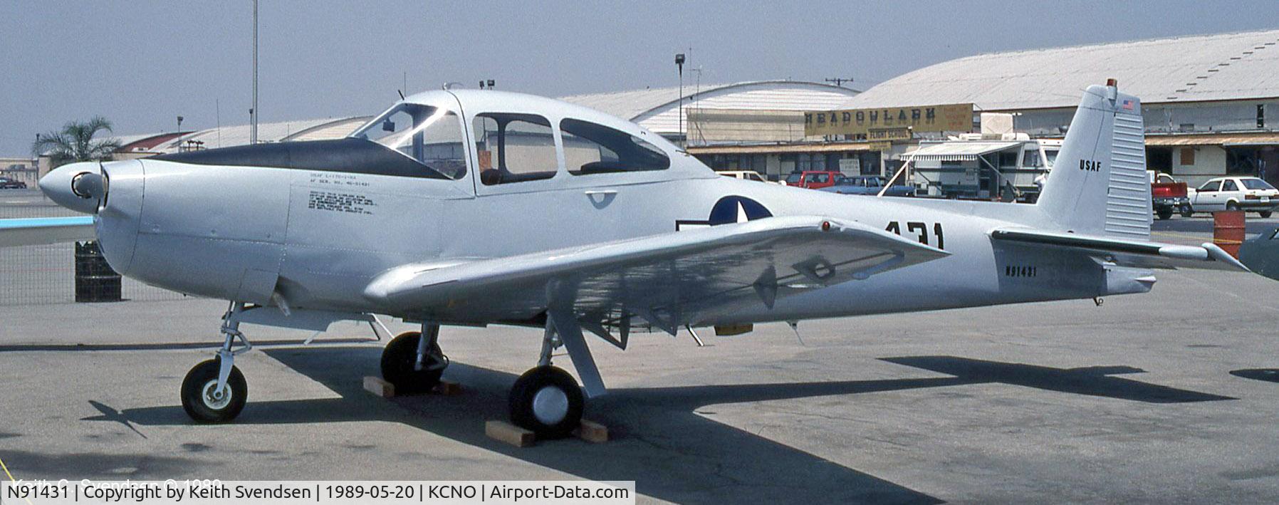 N91431, 1946 North American Navion (NA-145) C/N NAV-4-260, L-17C Nation at Chino Airport CA