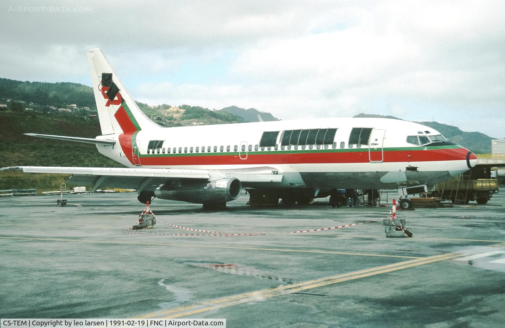 CS-TEM, 1983 Boeing 737-282 C/N 23043, FUNCHAL 19.2.1991 After landing accident