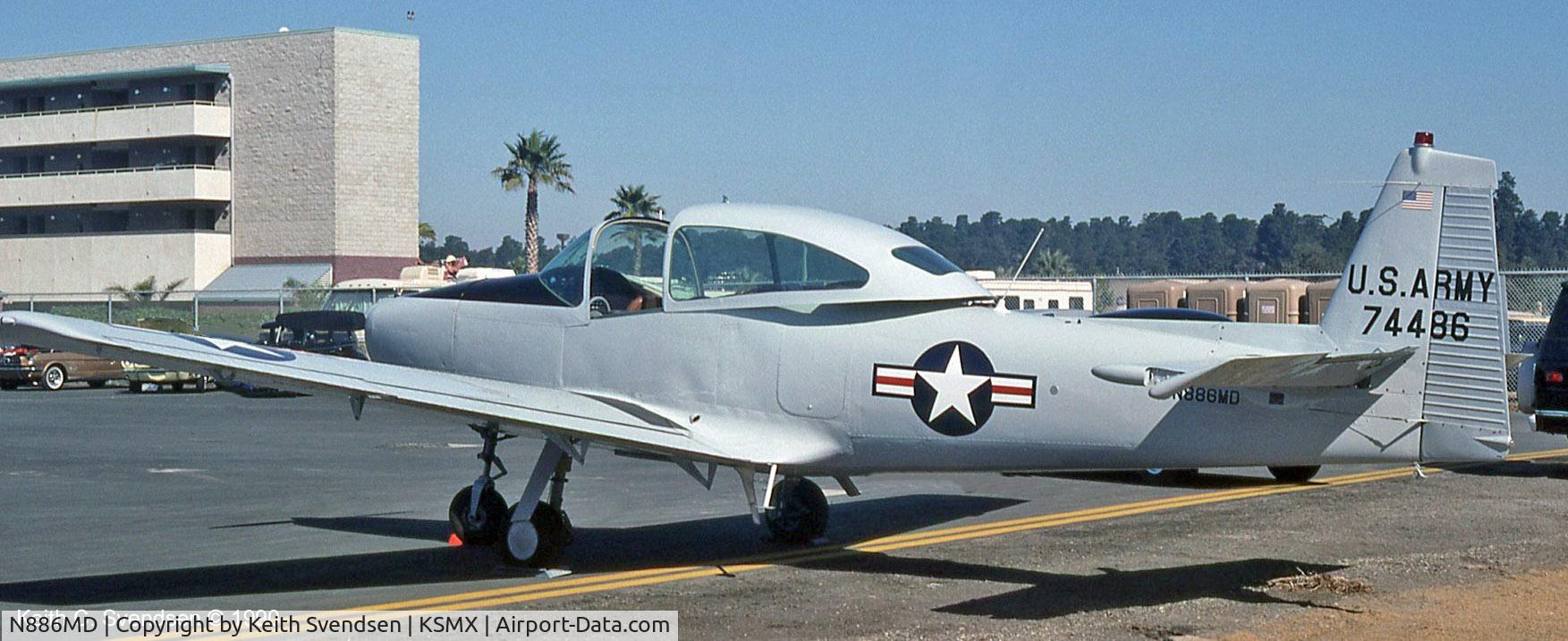 N886MD, 1947 North American Navion (NA-145) C/N NAV-4-486, N886MD at the P-51 Mustang 50th Anniversary Fly-In, Santa Maria Airport CA.