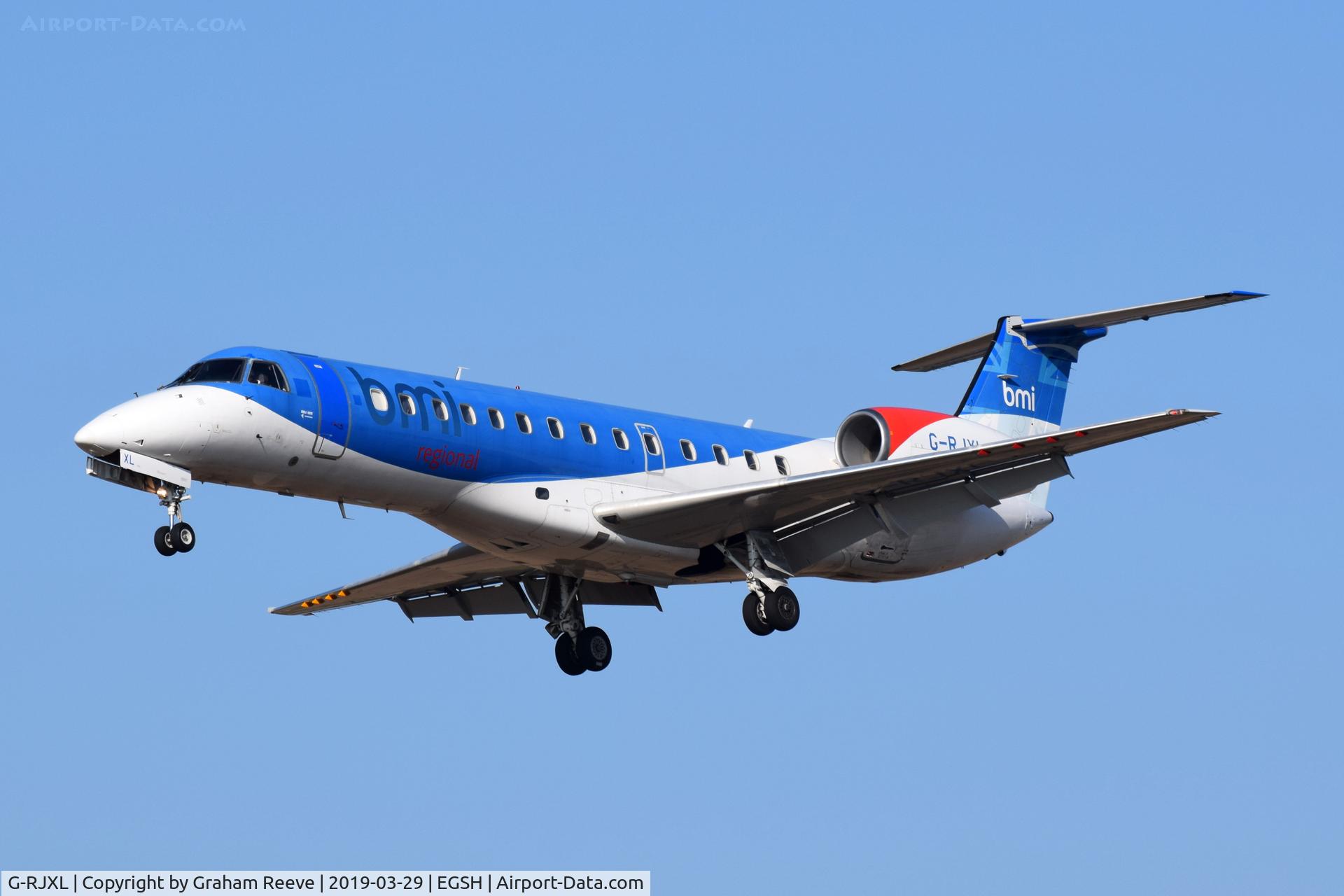 G-RJXL, 2001 Embraer ERJ-135ER (EMB-135ER) C/N 145376, Still flying with BMI logo's.