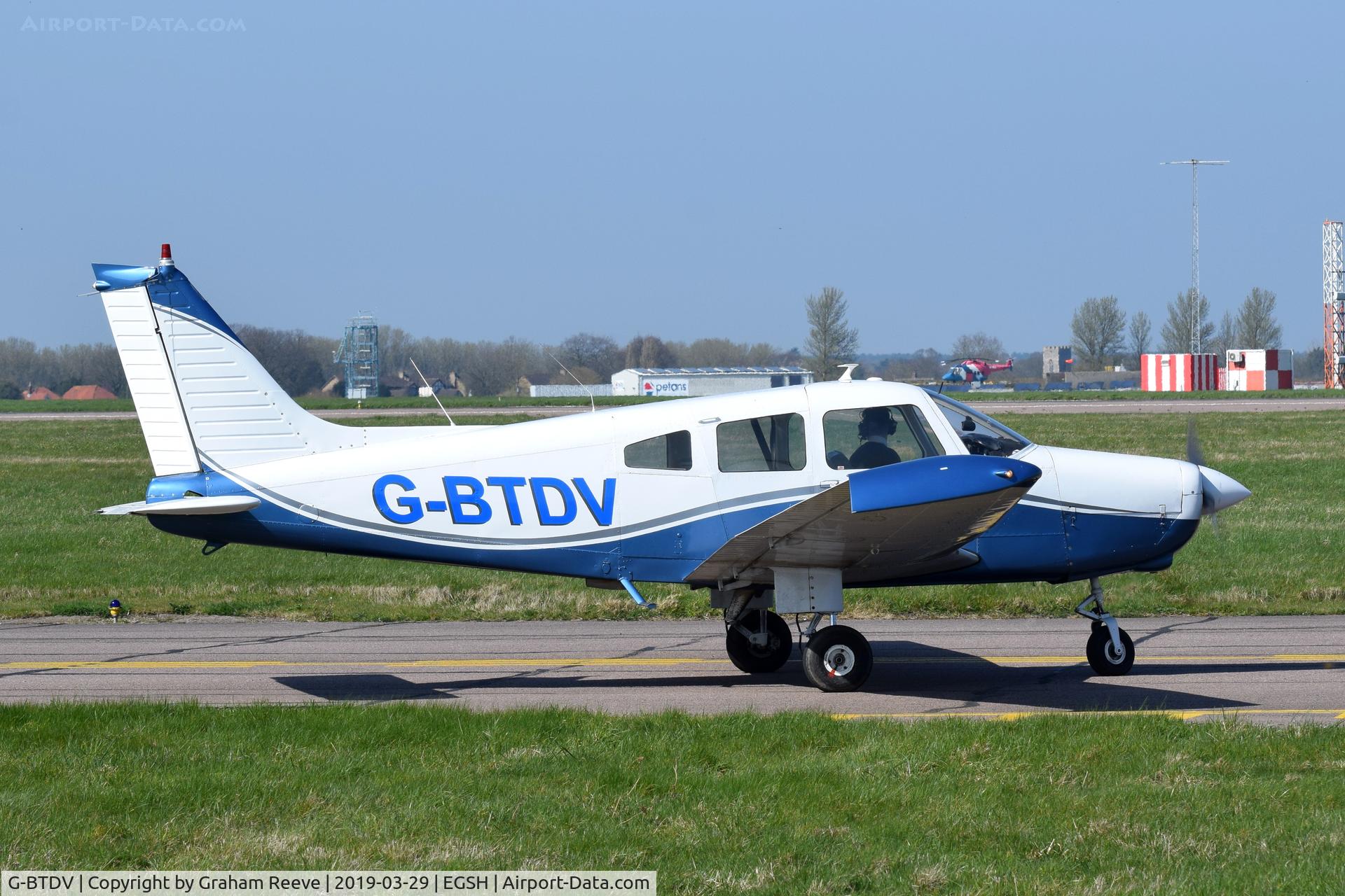 G-BTDV, 1978 Piper PA-28-161 Cherokee Warrior II C/N 28-7816355, Departing from Norwich.