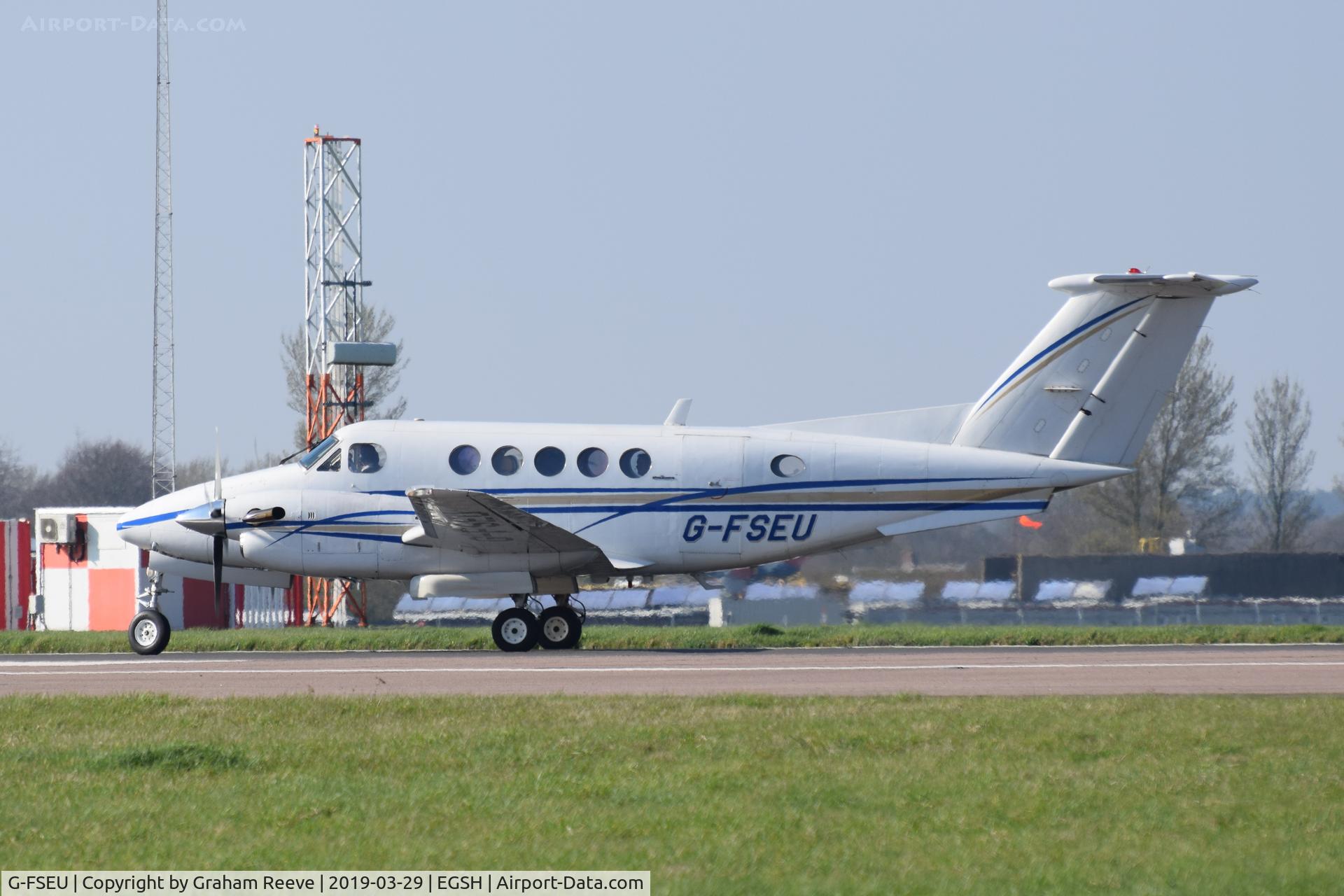 G-FSEU, 1978 Beech B200 Super King Air King Air C/N BB-331, Departing from Norwich.